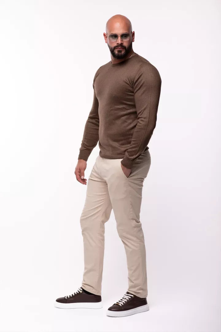 Klassischer Pullover mit Rundhalsausschnitt