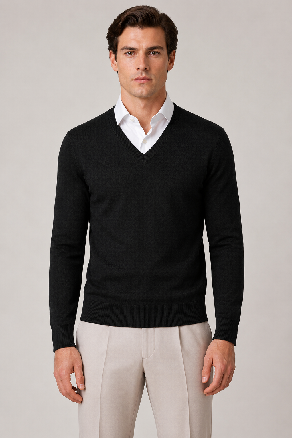 Pullover mit V-Ausschnitt Schwarz