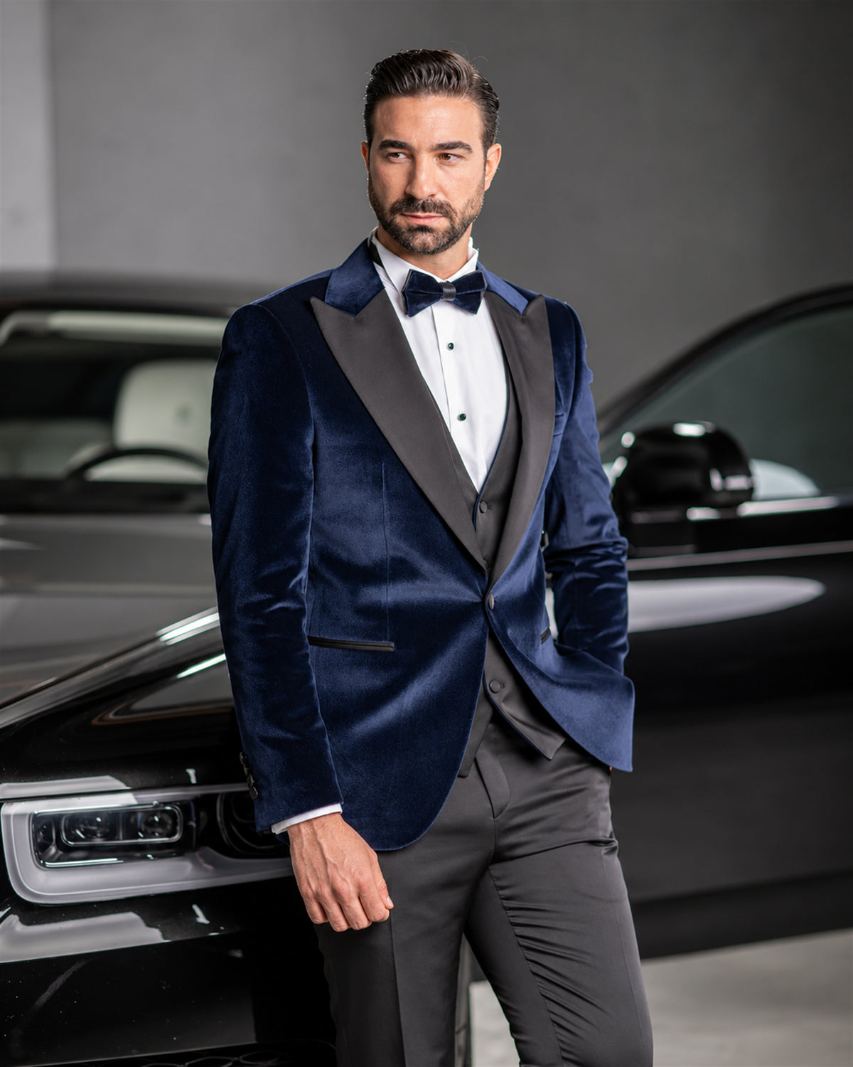 Navy Samt Smoking Herren – Eleganter Hochzeits- Galaanzug