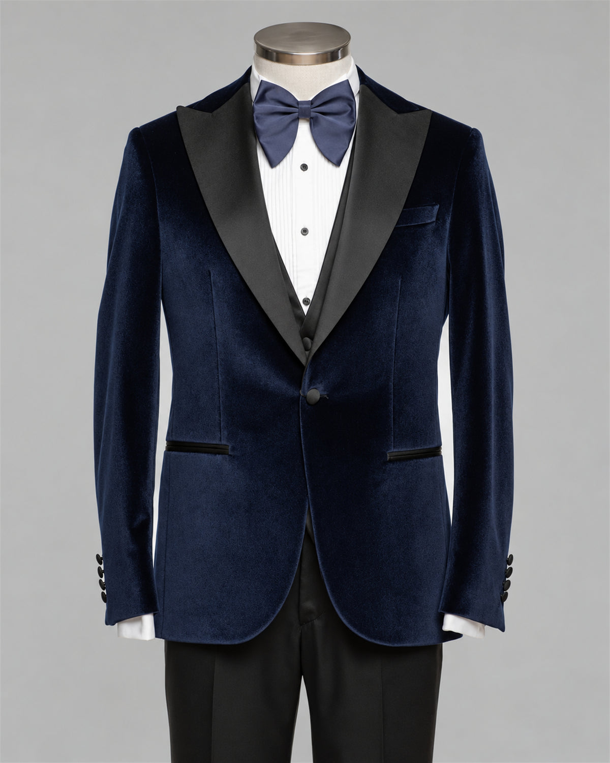 Navy Samt Smoking Herren – Eleganter Hochzeits- Galaanzug