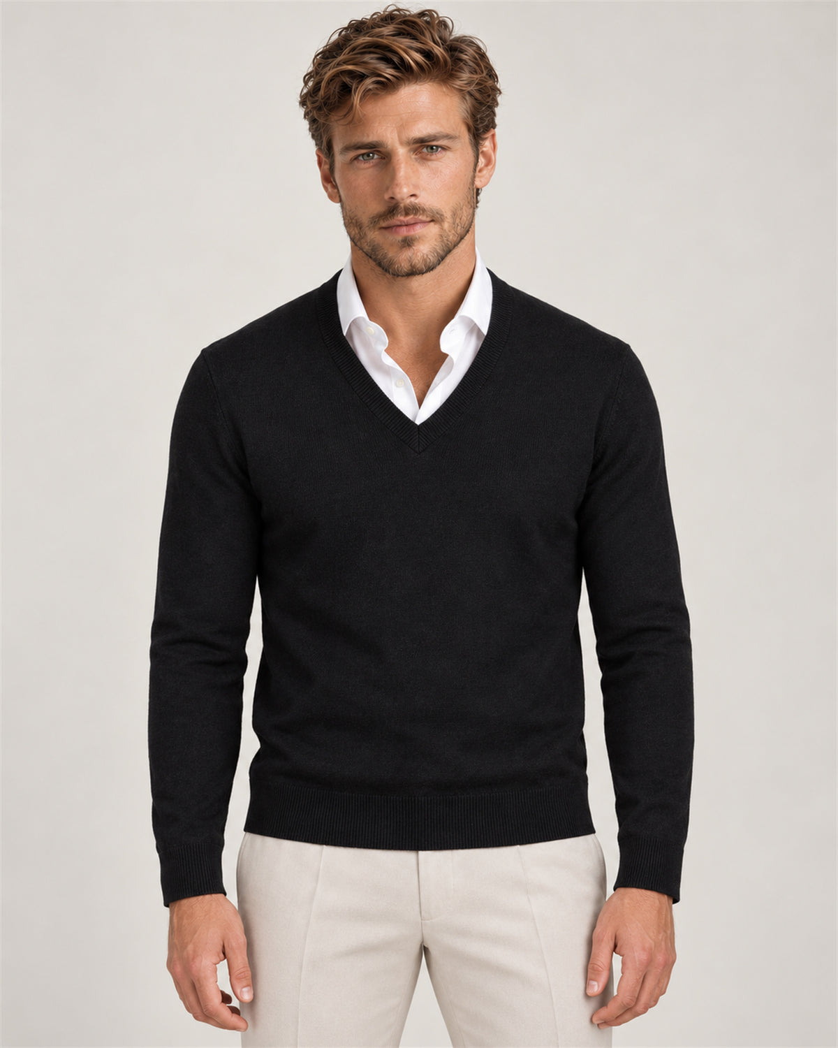 Pullover mit V-Ausschnitt Schwarz