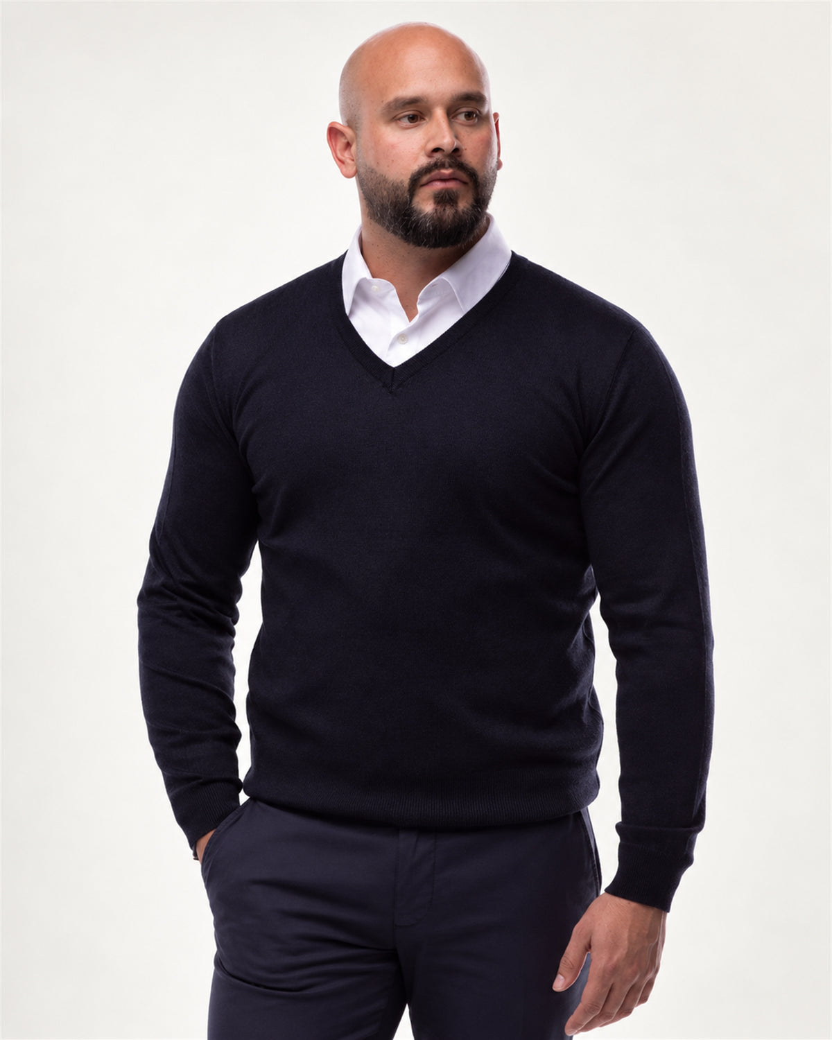 Pullover mit V-Ausschnitt Navy