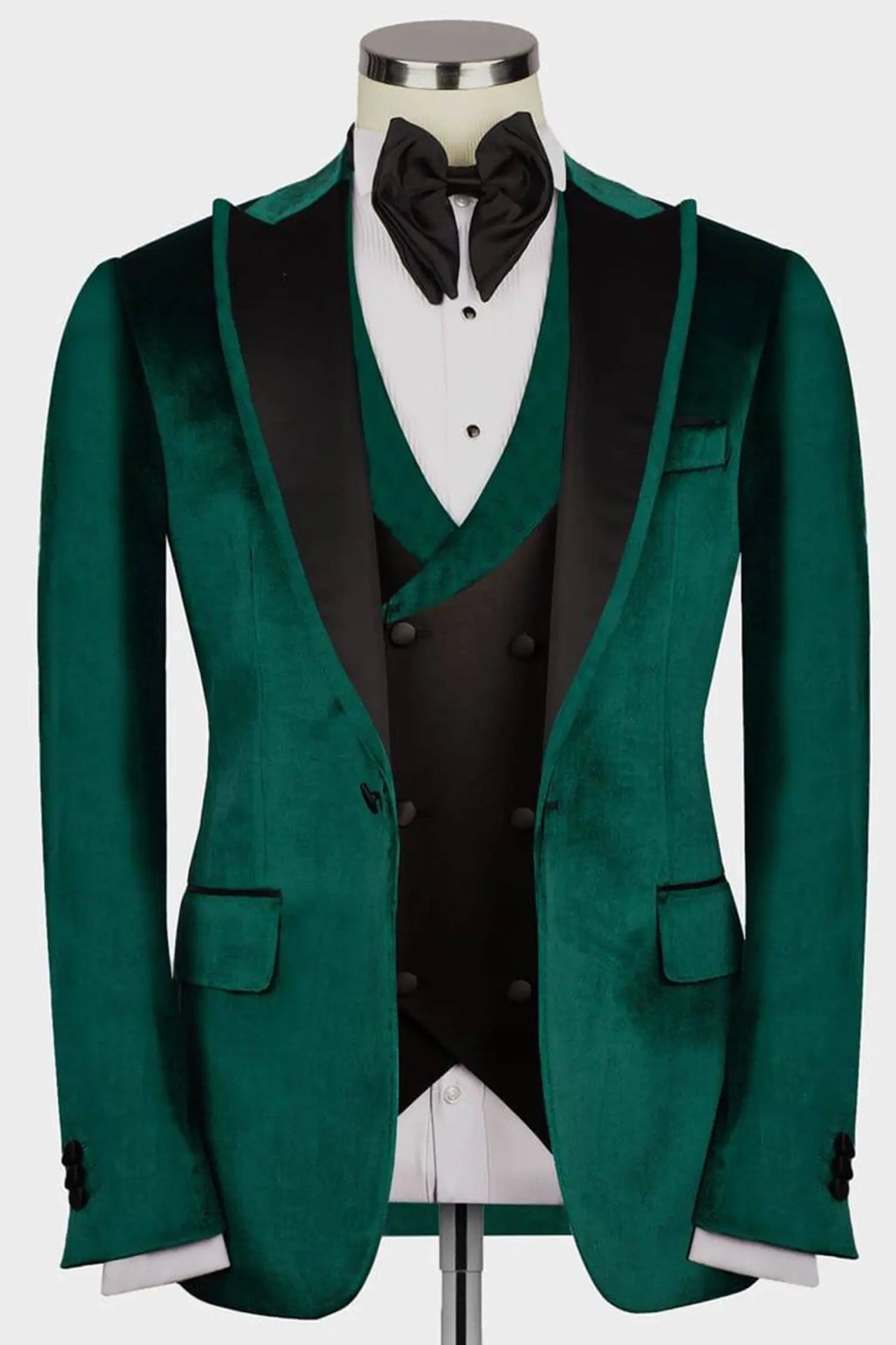 Smaragdgrüner Samt Smoking – Herren Slim Fit