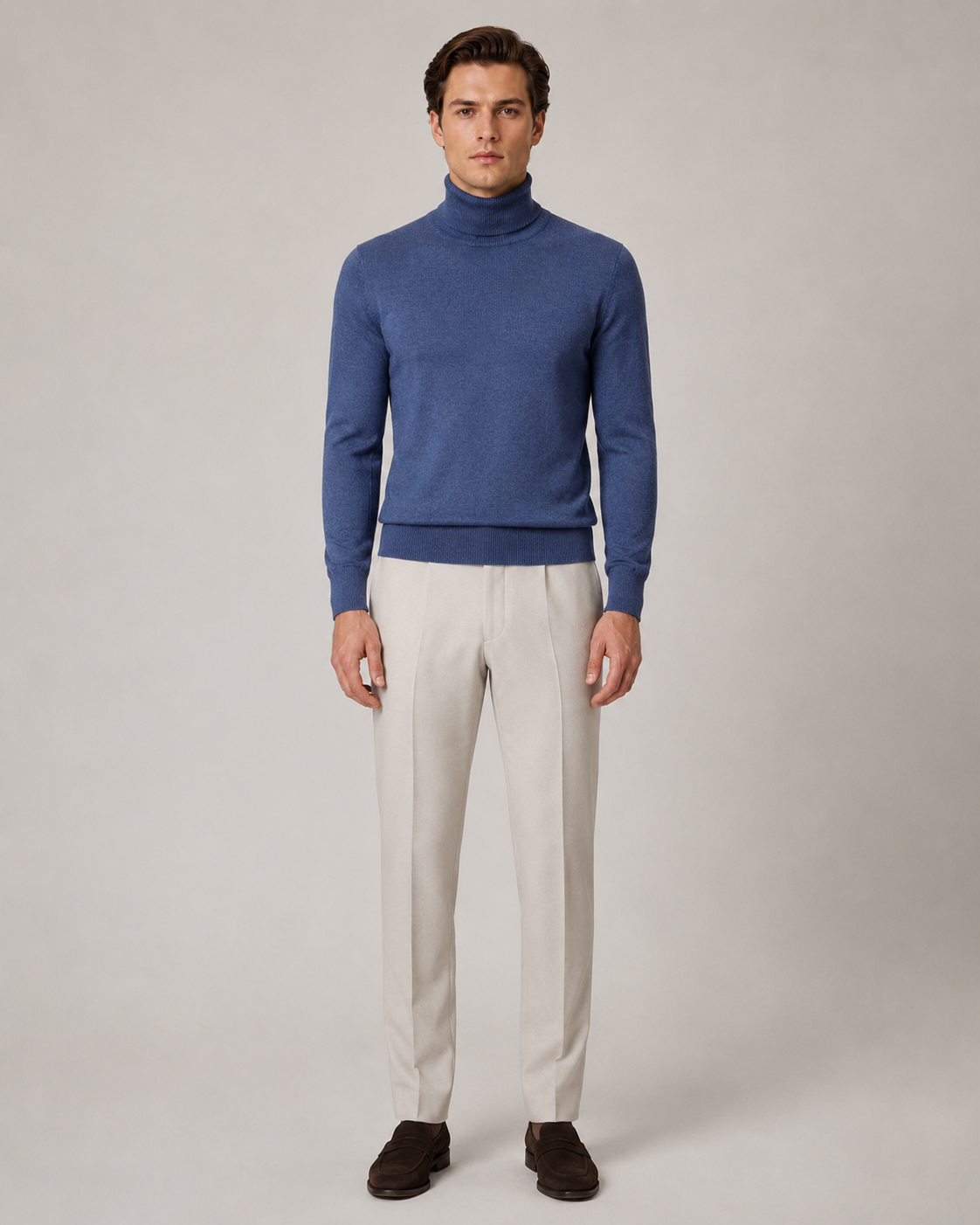 Rollkragenpullover Blau
