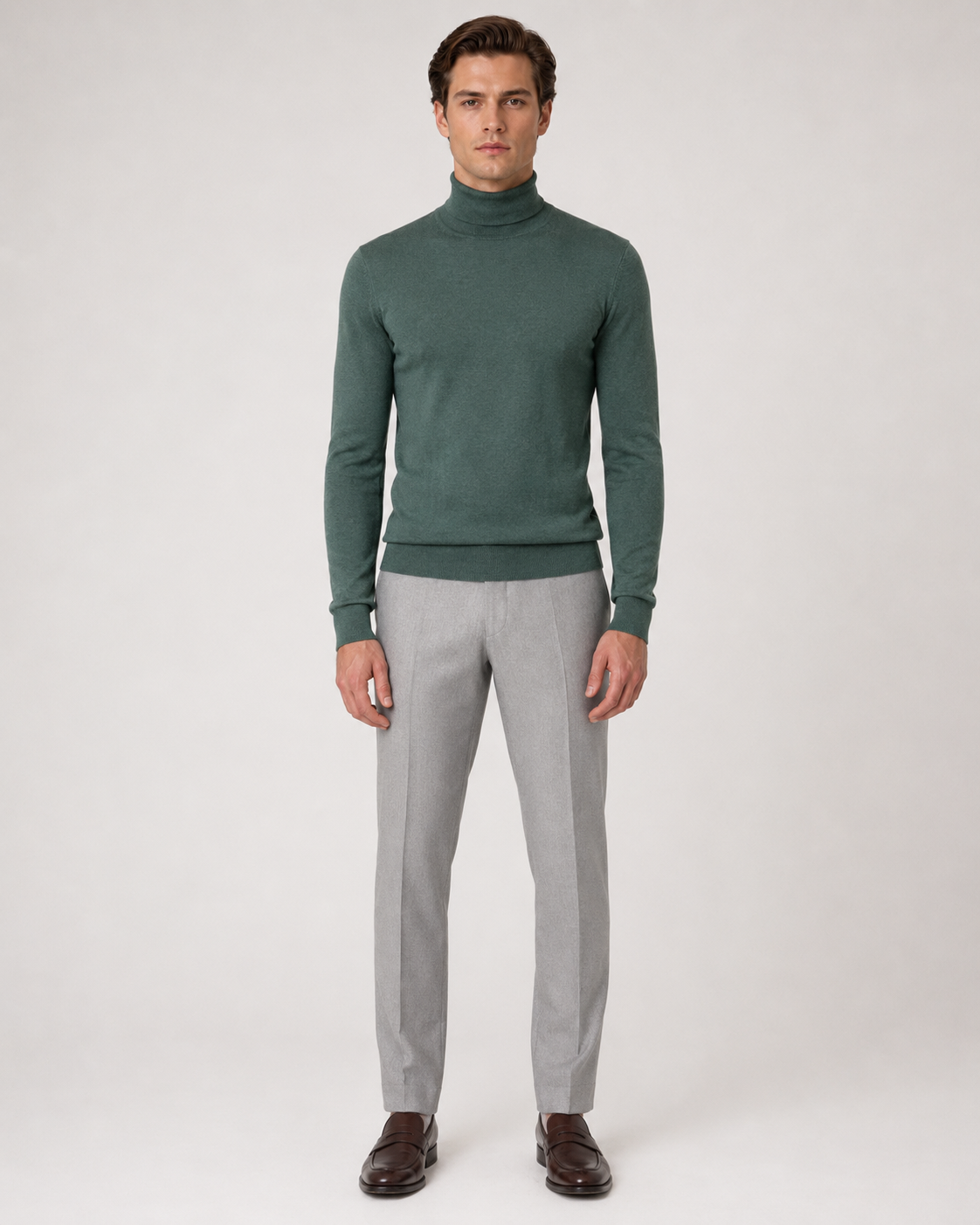 Rollkragenpullover Grün