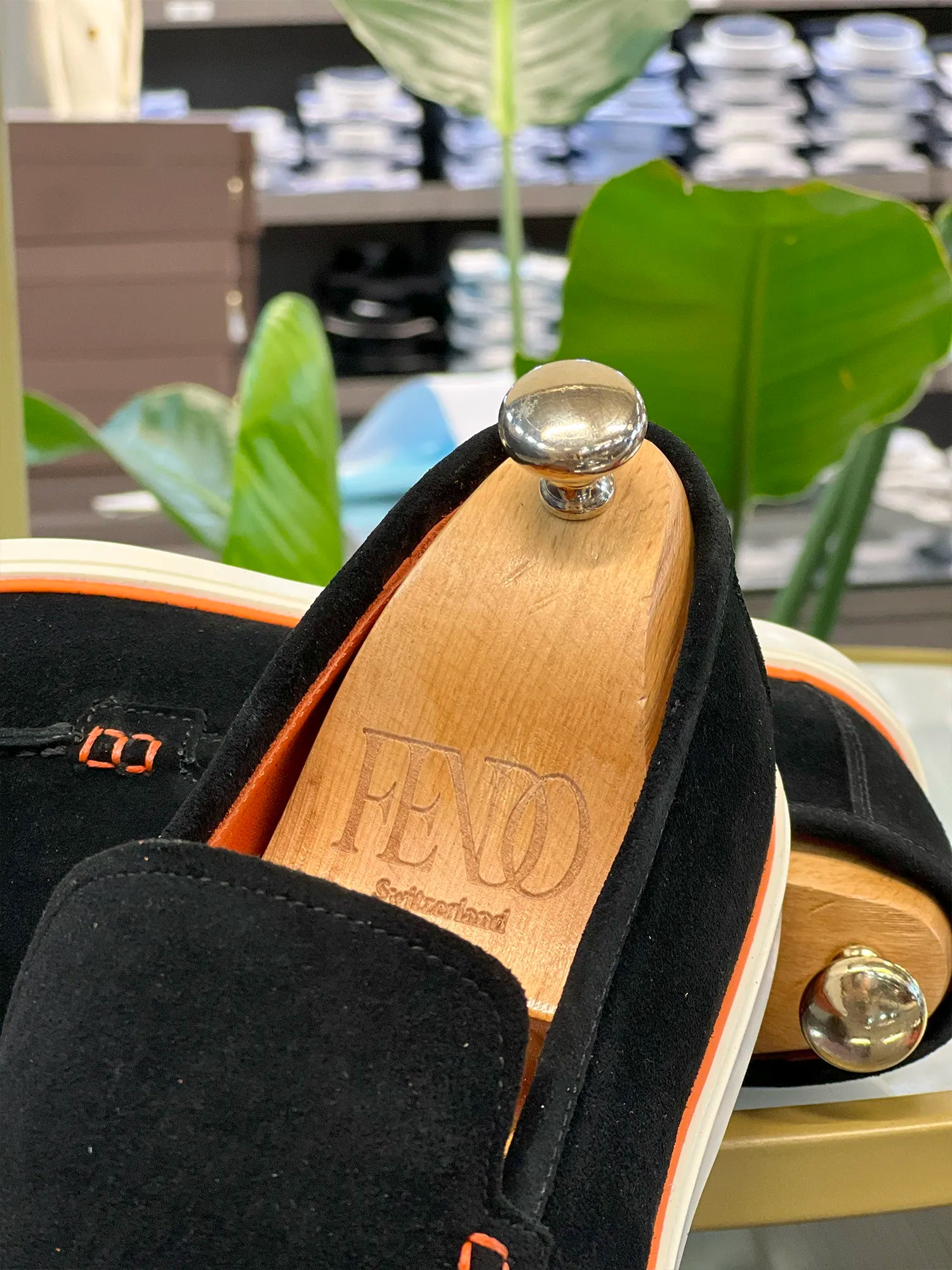 Schwarz Weich Wildleder Lafer-Schuh