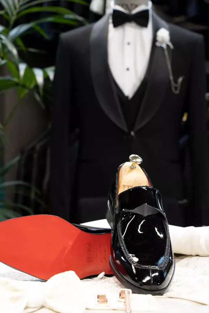 Schwarze Hochzeits schuhe