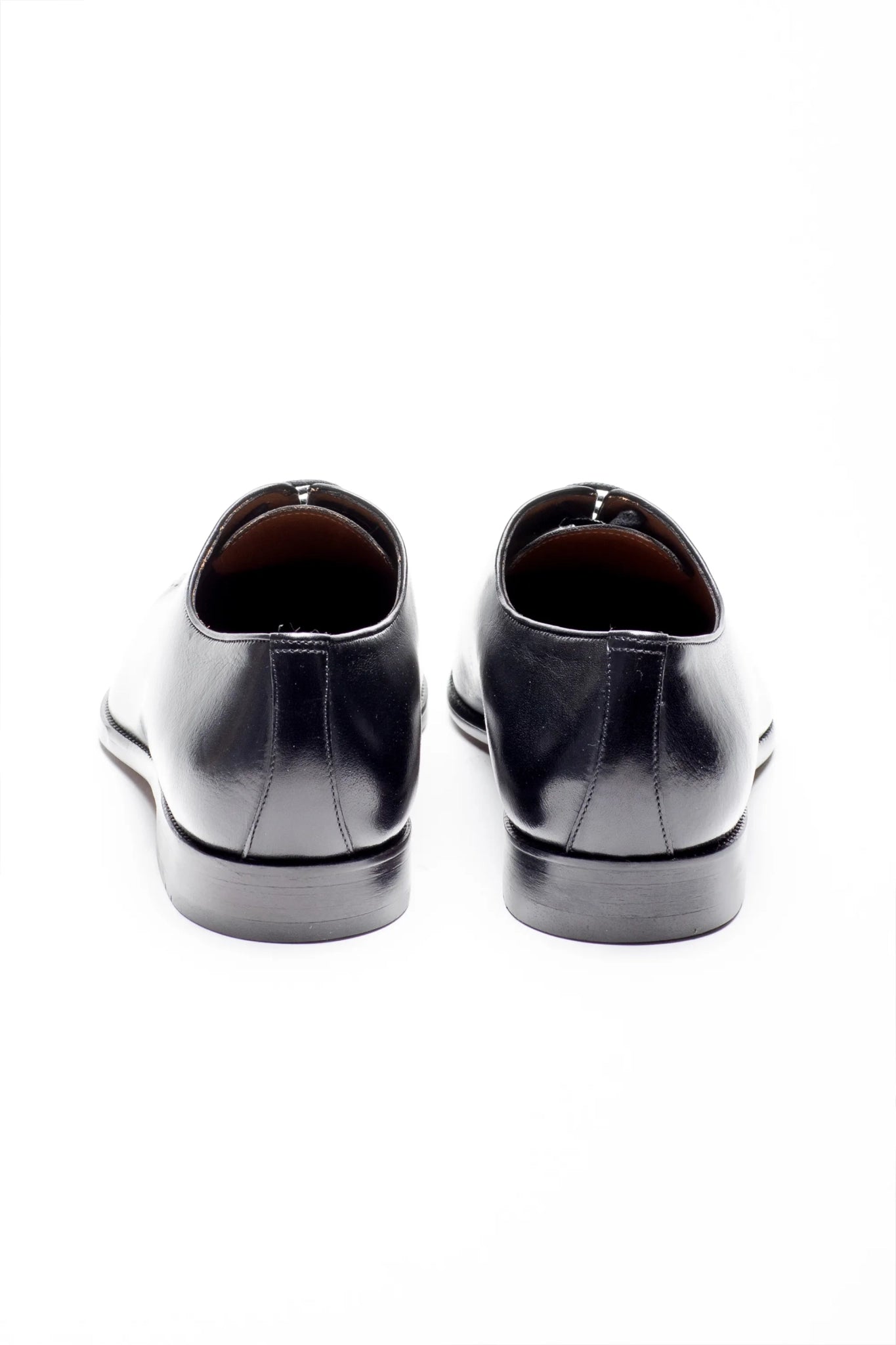 Schwarzer Leder Oxford Schuh mit ganzem Schnitt