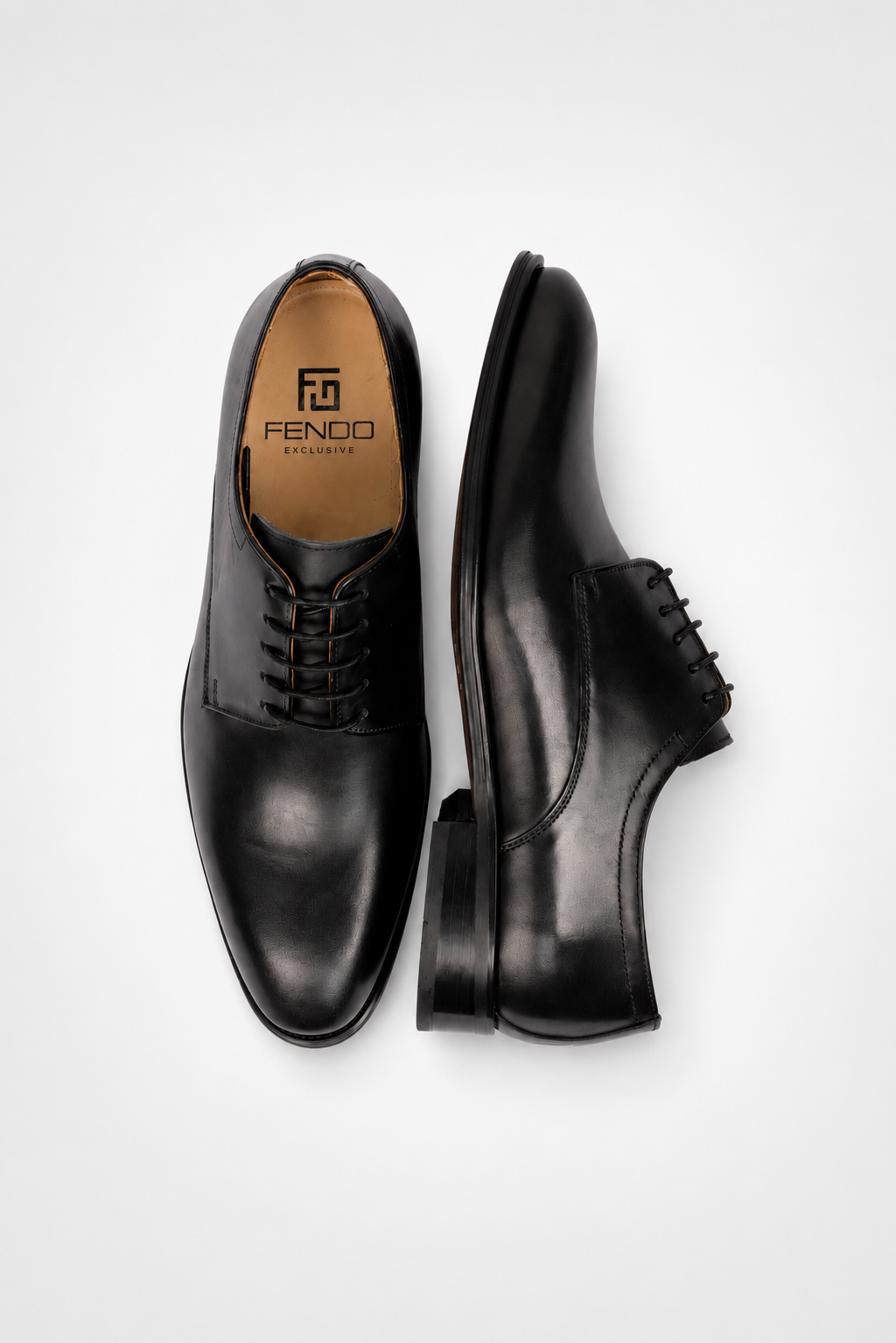 Black calfskin Derby shoes