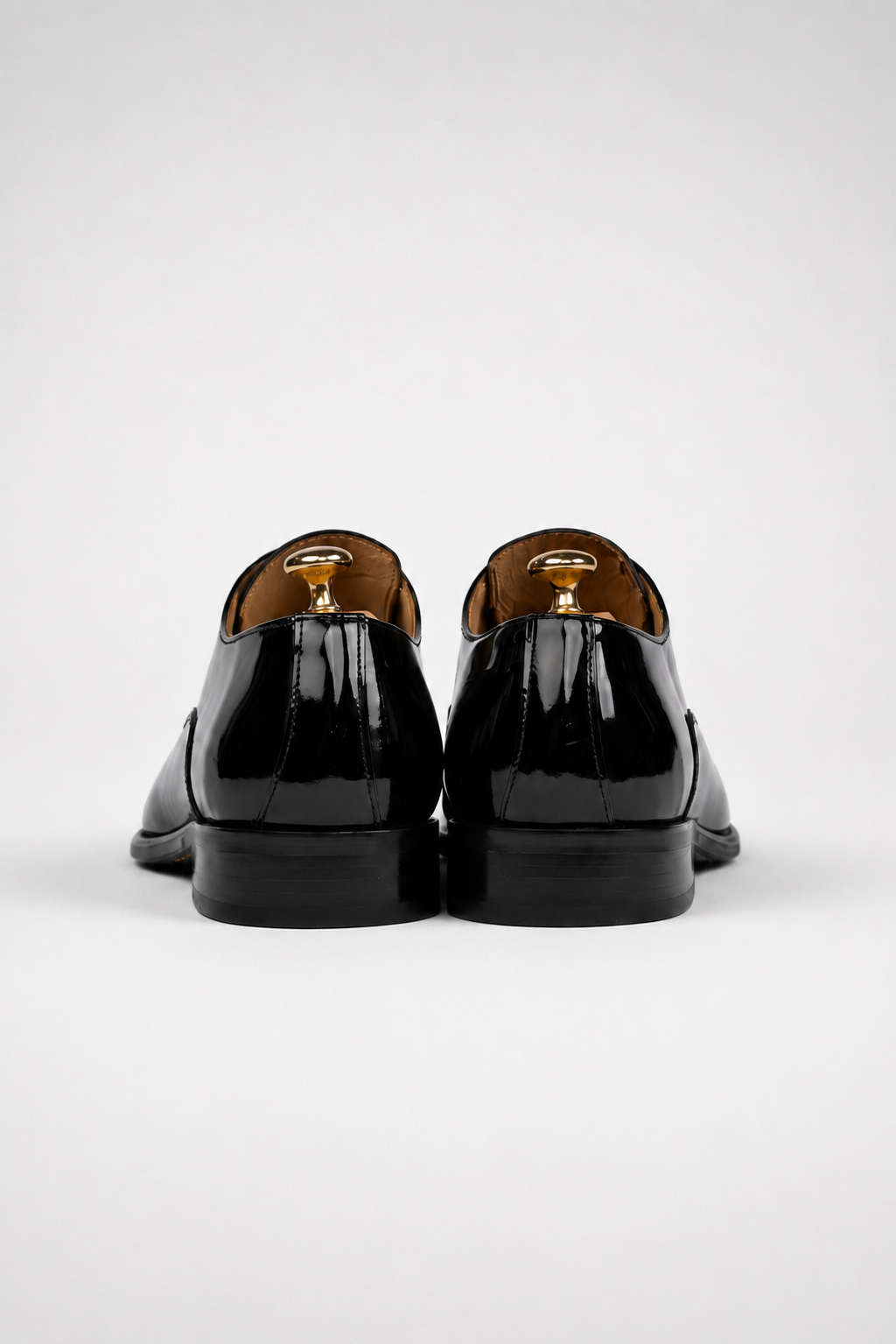 Black patent calf leather Oxford shoes