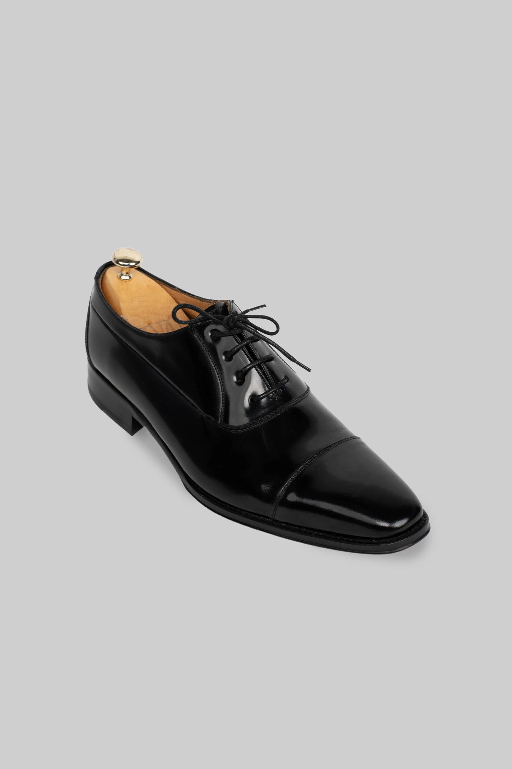 Schwarzer Leder Oxford
