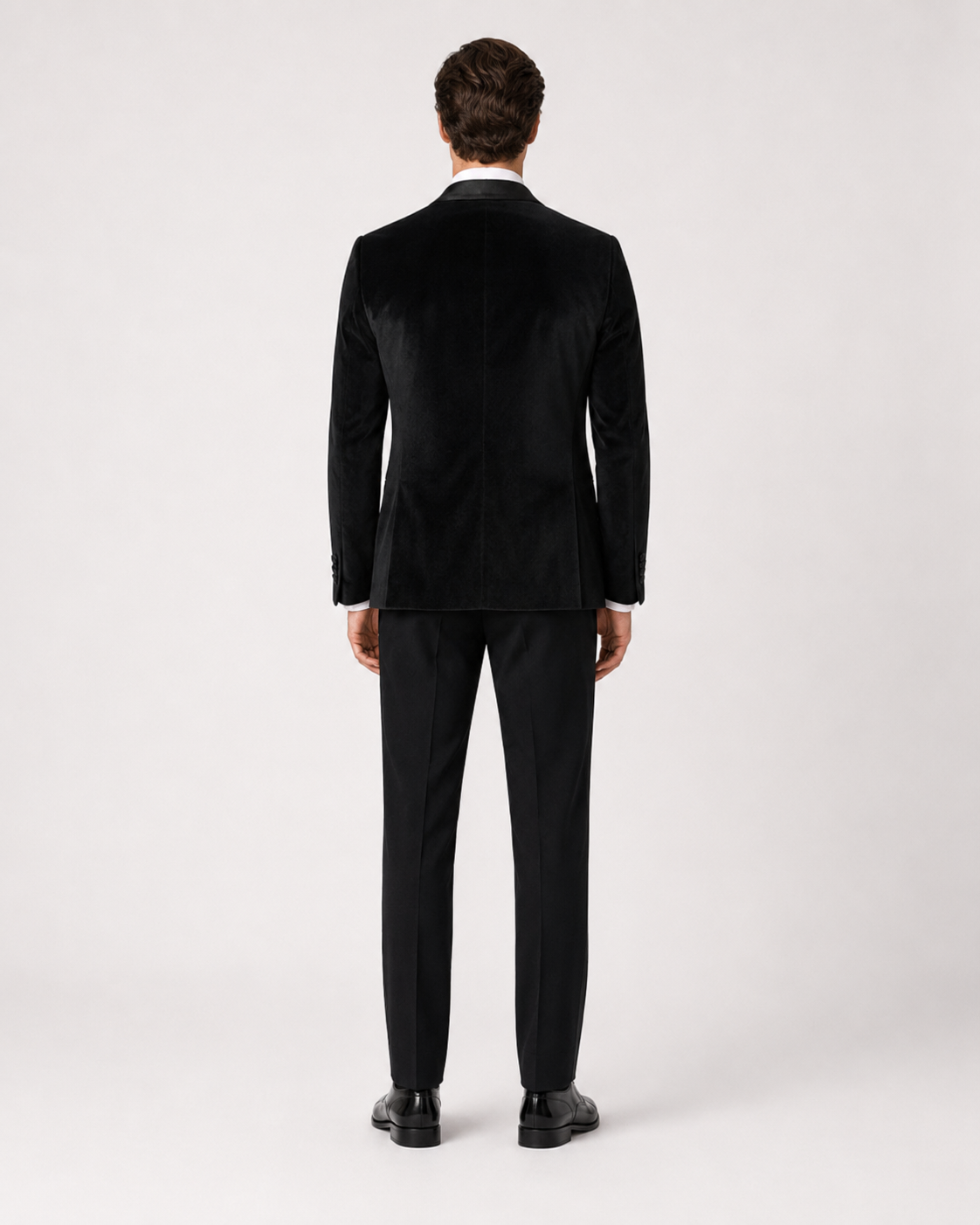Schwarzer Samt Smoking – Herren Slim Fit