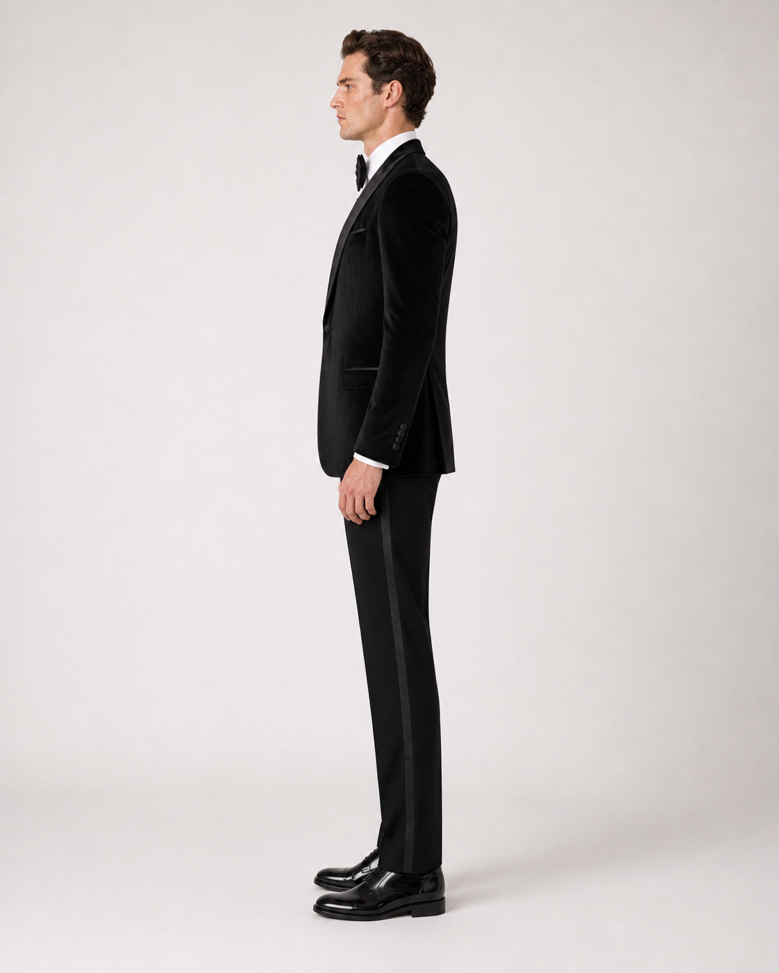 Schwarzer Samt Smoking – Herren Slim Fit