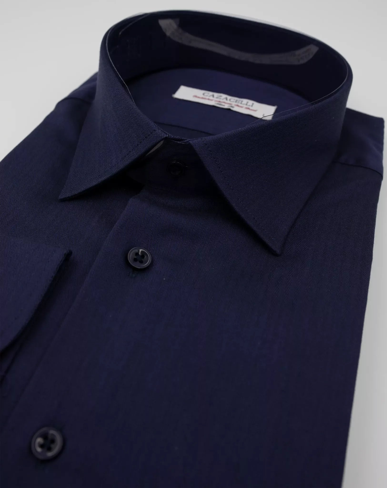 Touring dark blue herringbone shirt