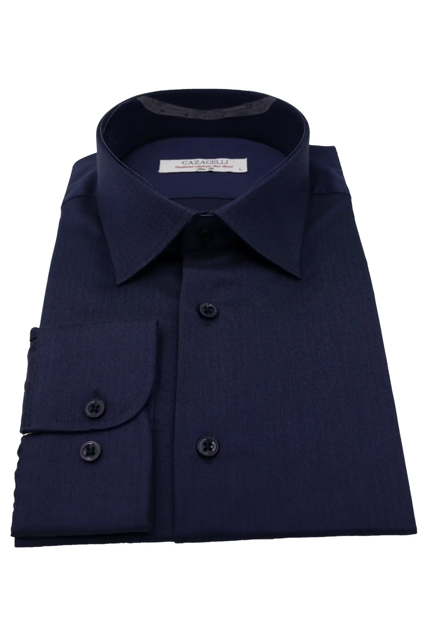 Touring dark blue herringbone shirt