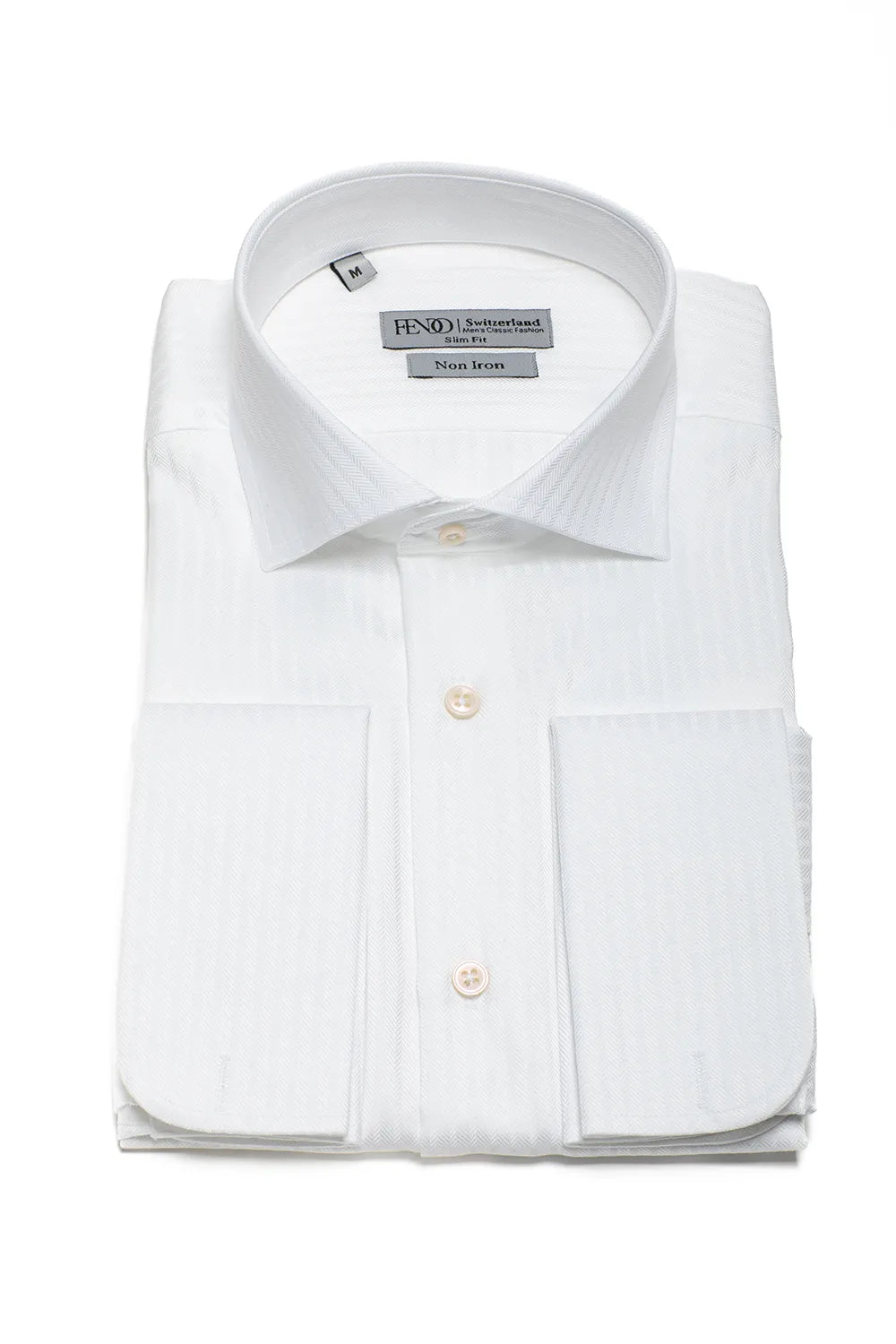 White striped slim fit cotton shirt
