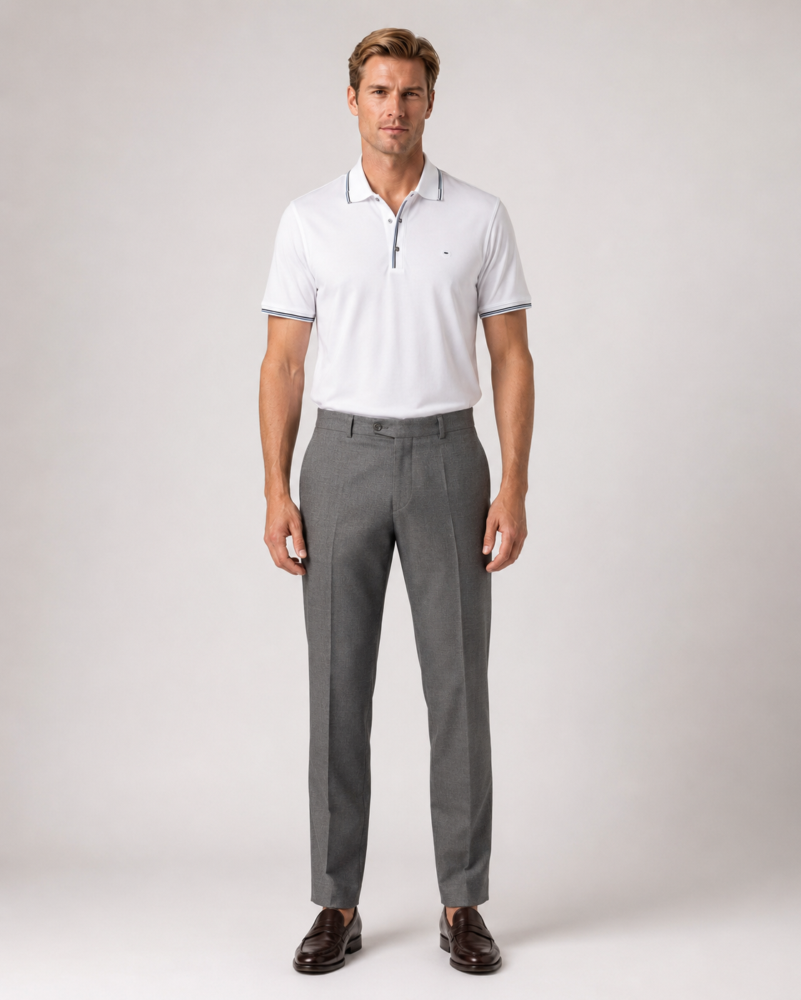 Weißes Baumwolle-Polo-Shirt