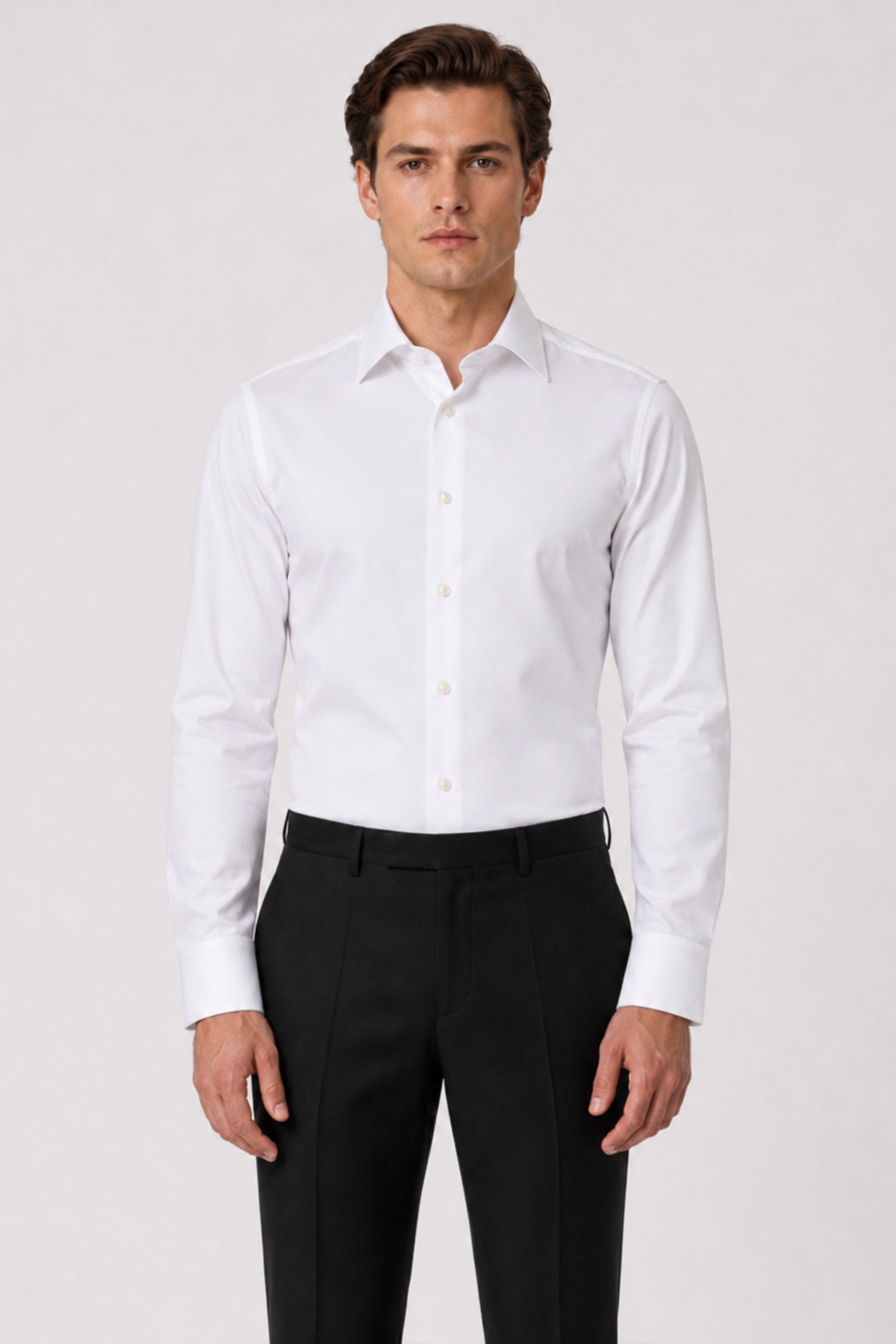Weißes Slim Fit Hemd aus Baumwolle