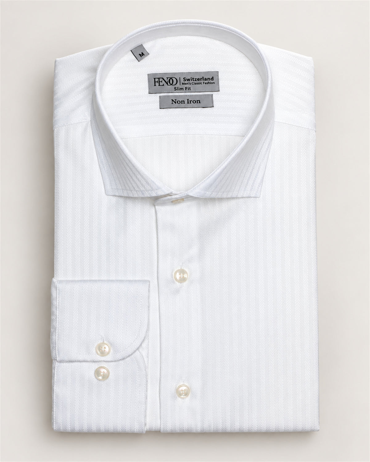 White striped slim fit cotton shirt