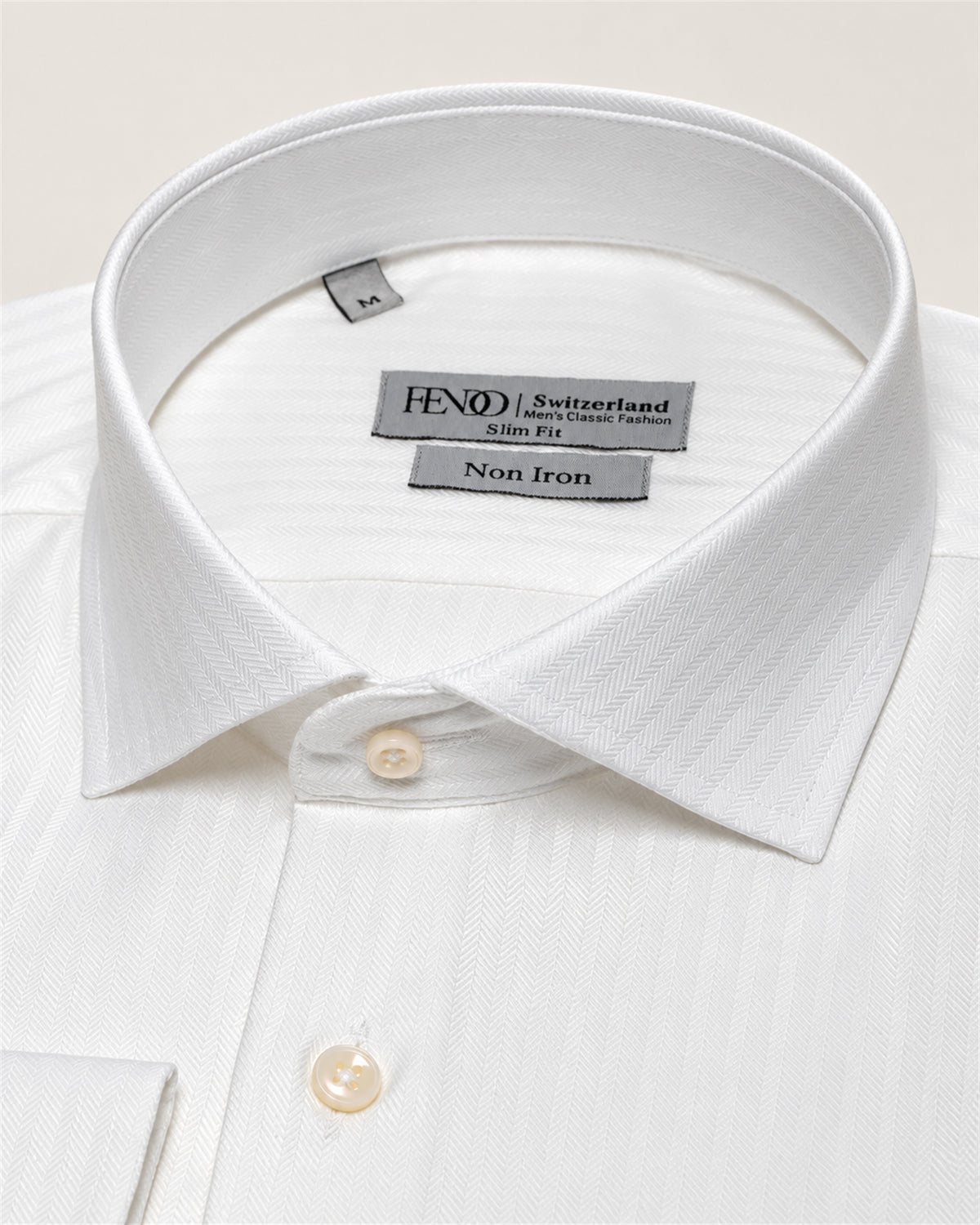 White striped slim fit cotton shirt