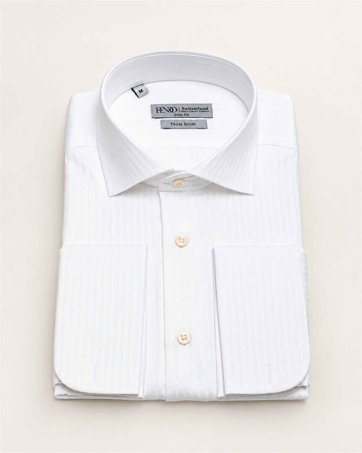 White striped slim fit cotton shirt