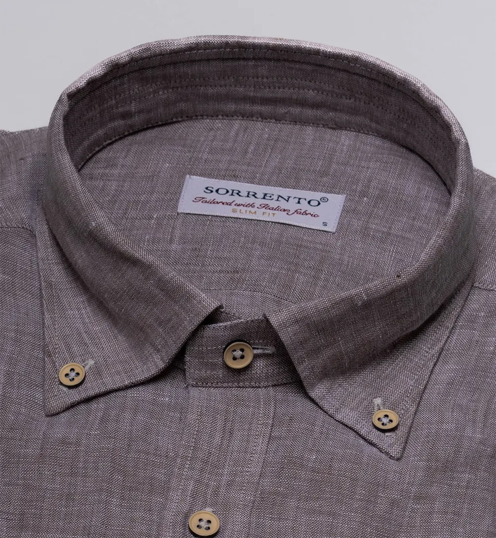 Graues Slim Fit Hemd aus Twill