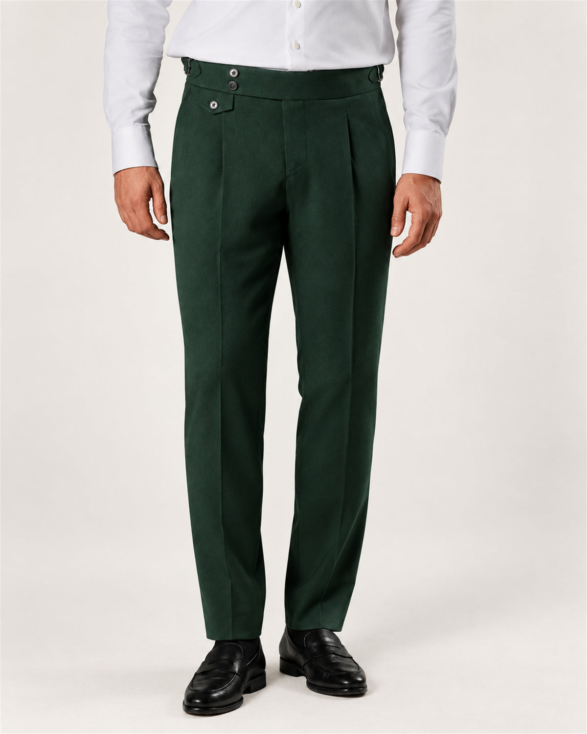 Dark green Italian wool trousers