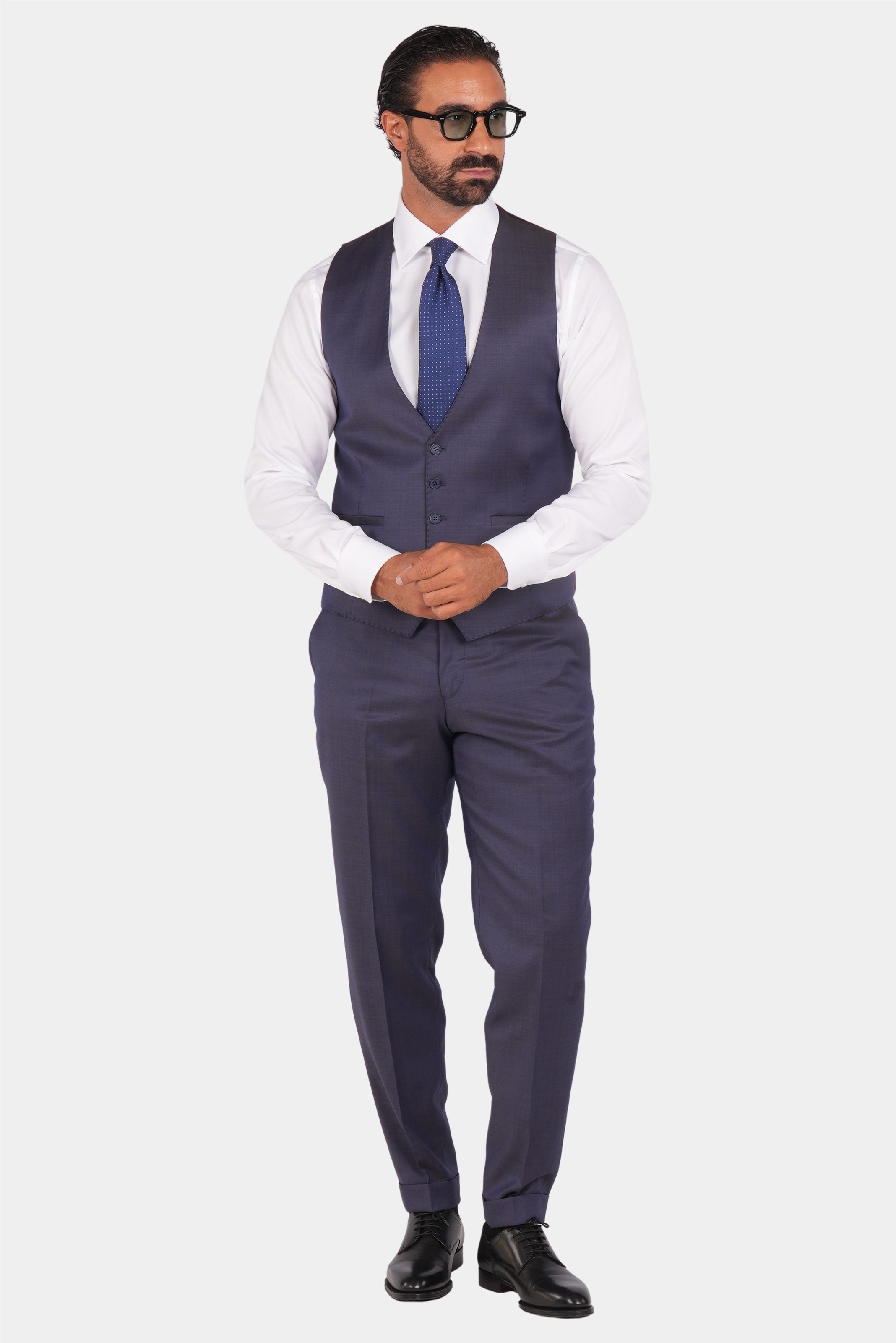 Navy blauer einreihiger Anzug in moderner fit
