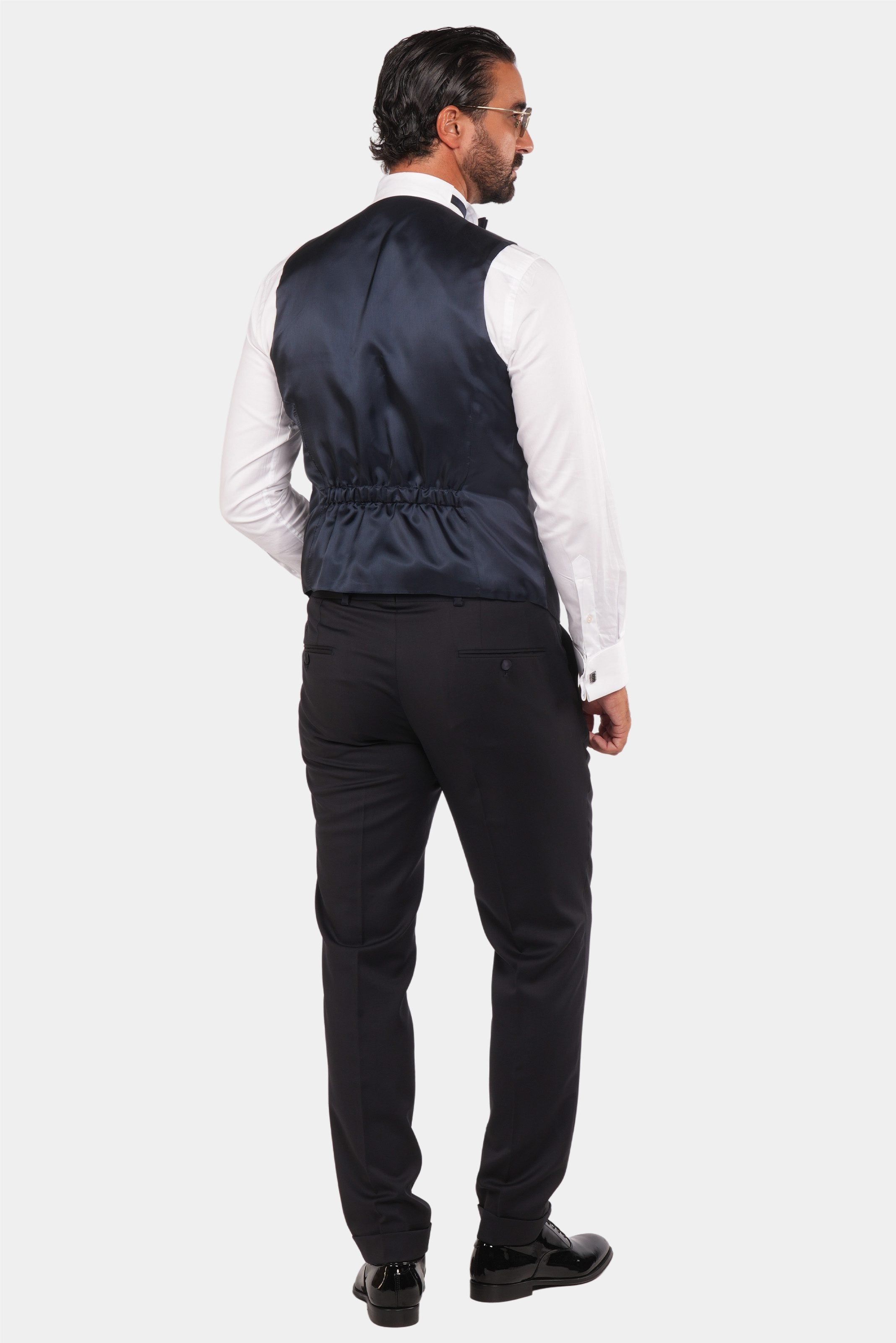 Dunkelblauer Slim Fit Einreiher Smoking Anzug