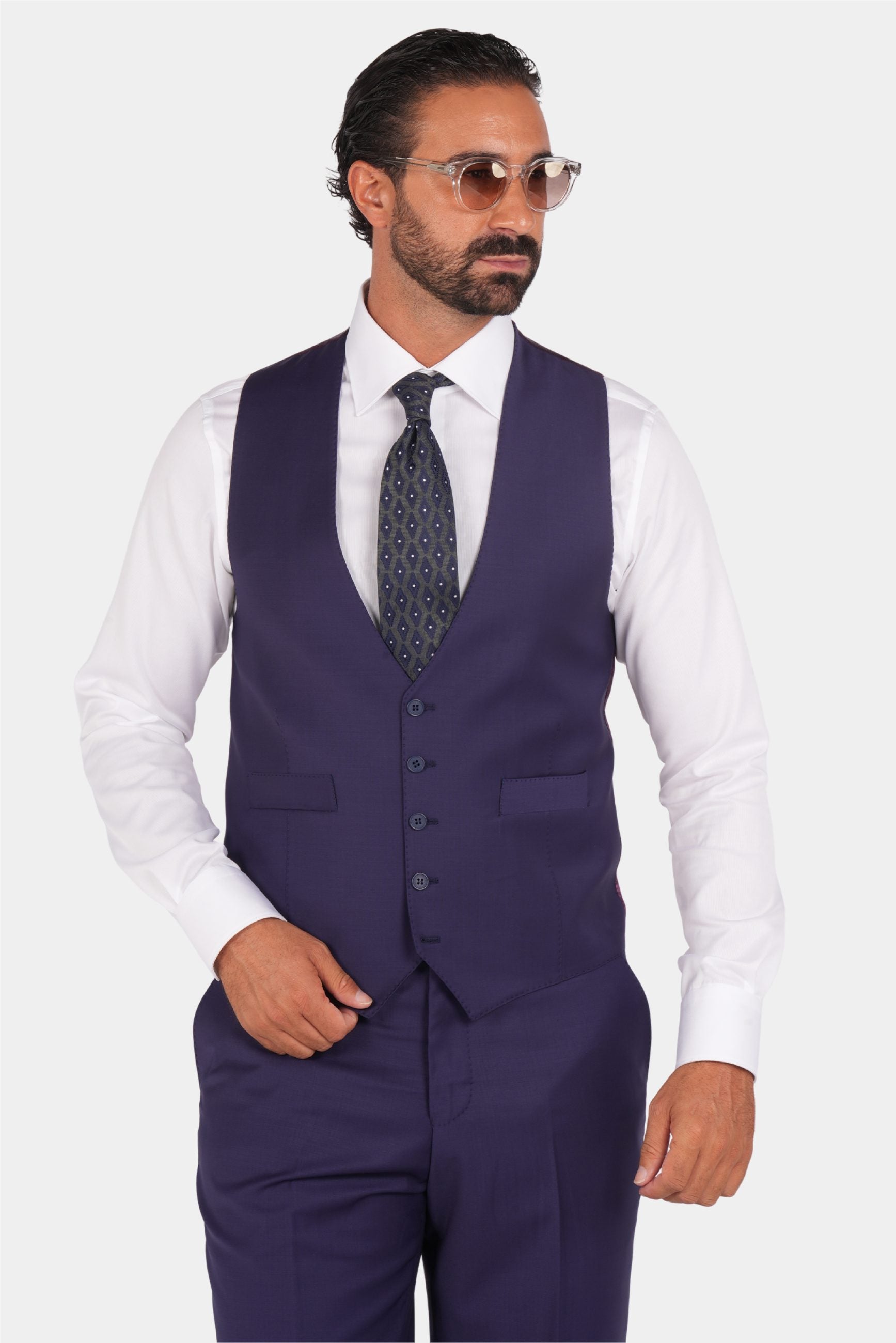 Violet Modern Fit Single-breasted Handmade