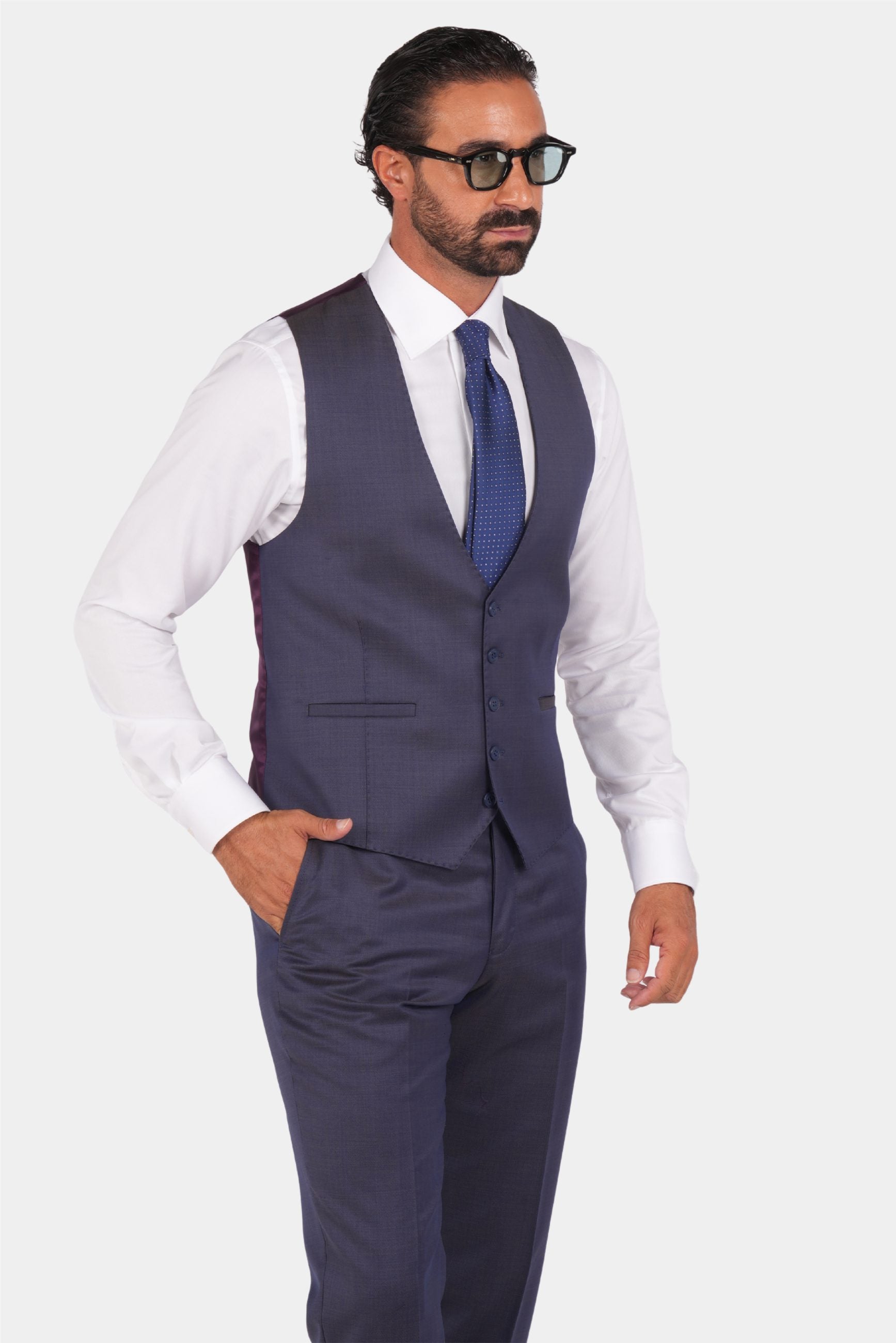 Navy blauer einreihiger Anzug in moderner fit
