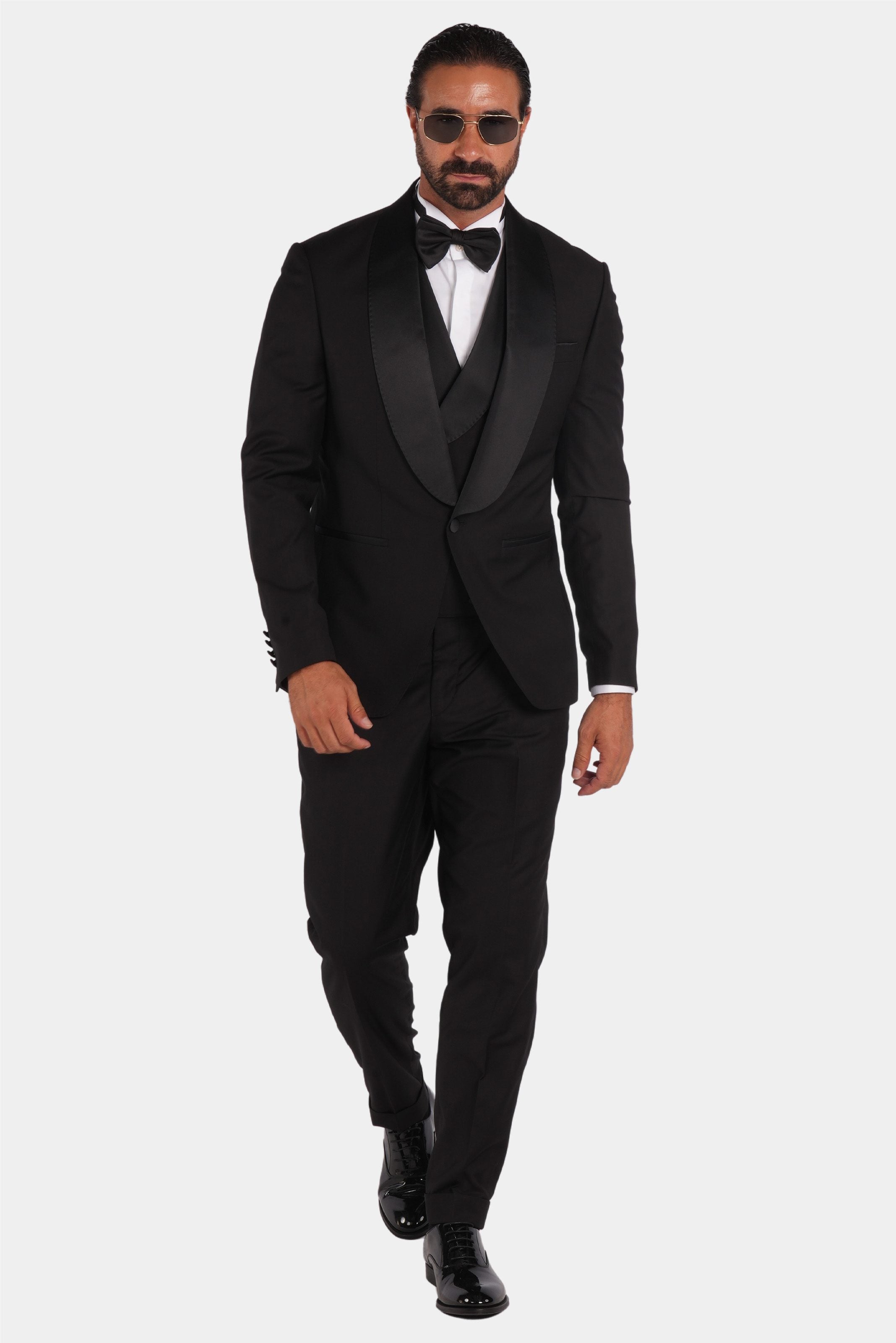 Schwarzer Slim Fit Einreiher Smokinganzug