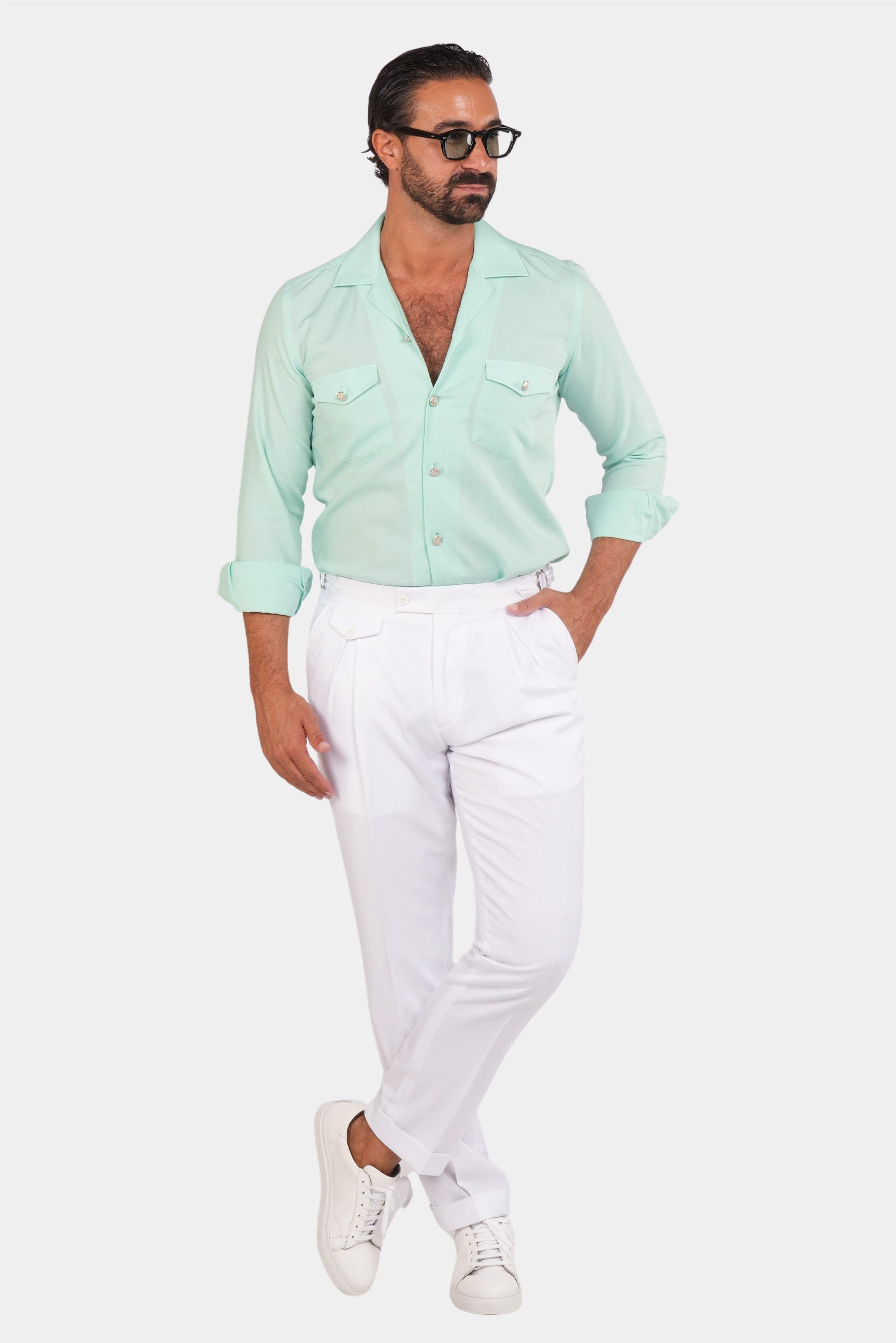 Turquoise safari shirt