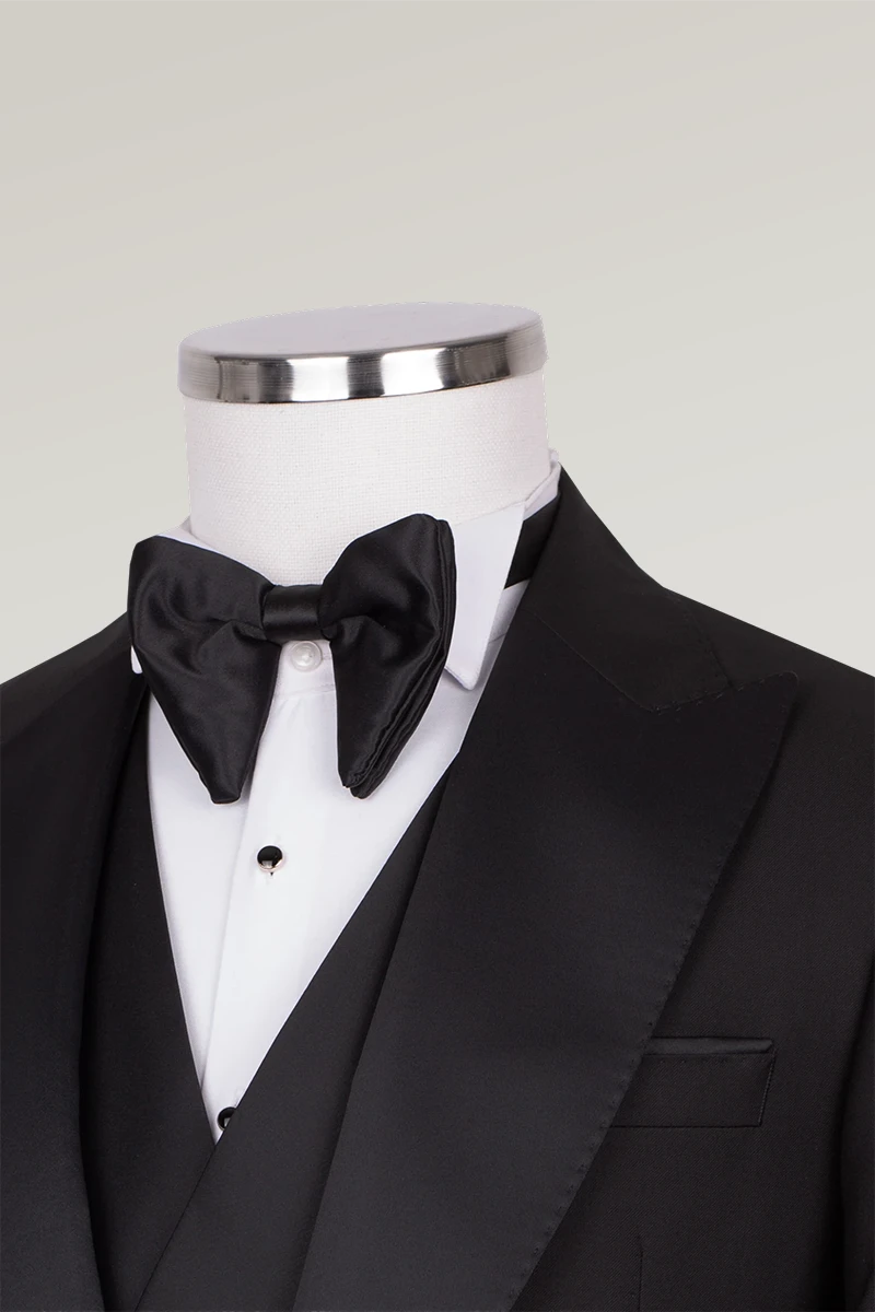 Schwarzer Slim Fit Einreihiger Smokinganzug