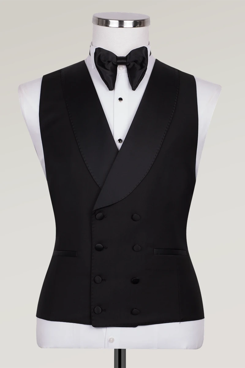 Schwarzer Slim Fit Einreihiger Smokinganzug