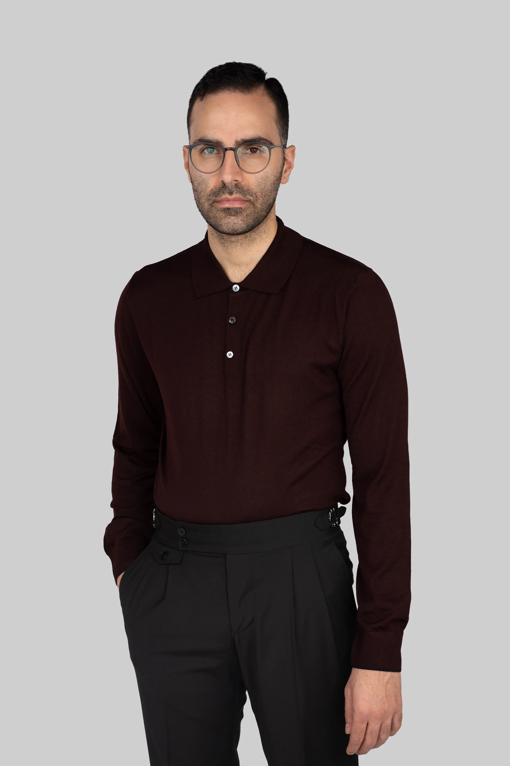 Bordeaux Italian wool-acrylic sweater