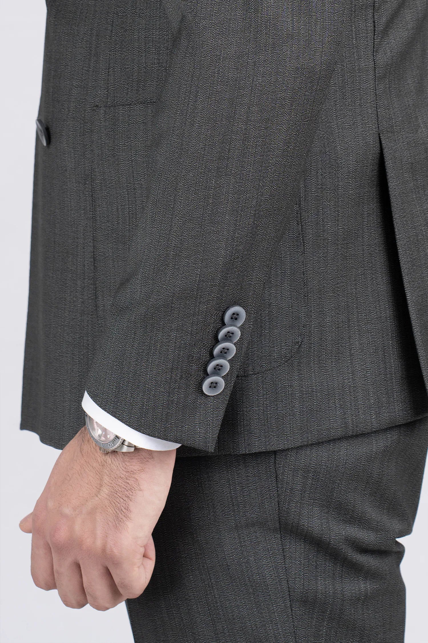 Dunkelgrüner Zweiteiliger Woll-Anzug mit Tailored Fit
