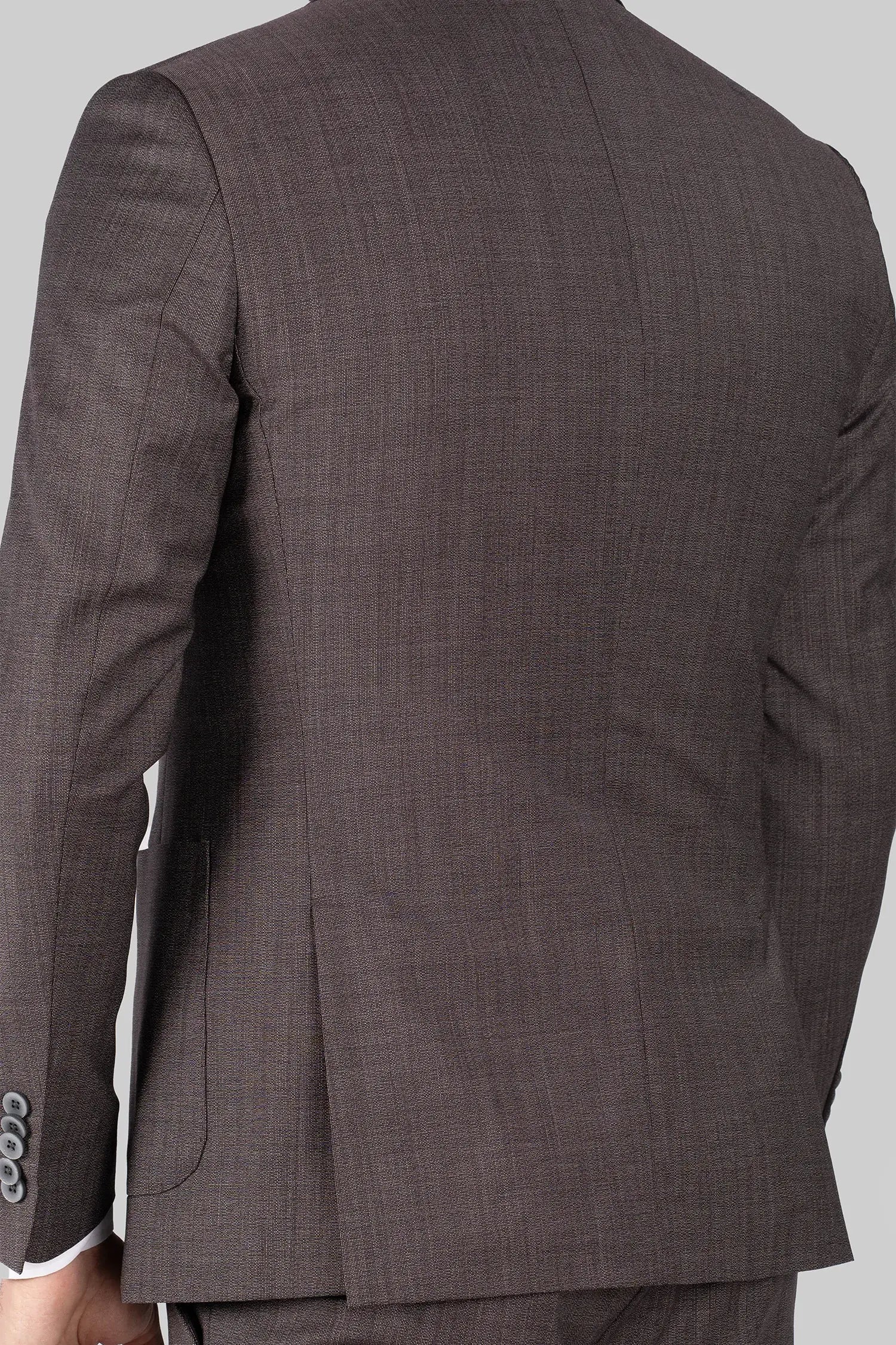 Brauner Zweiteiler-Anzug aus Wolle mit Tailored Fit