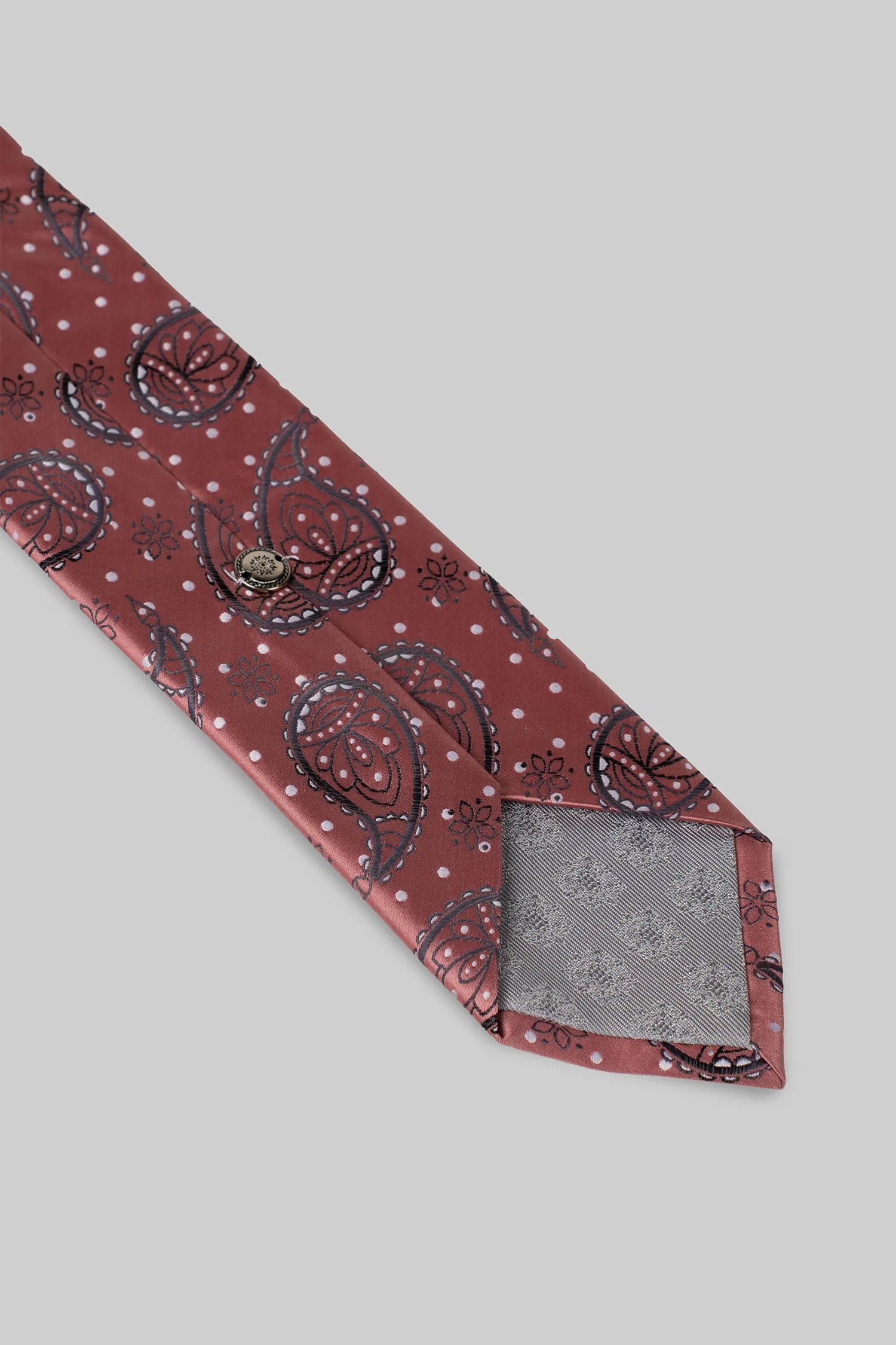 Rosa Paisley Krawatte und Einstecktuch aus Mikrofaser