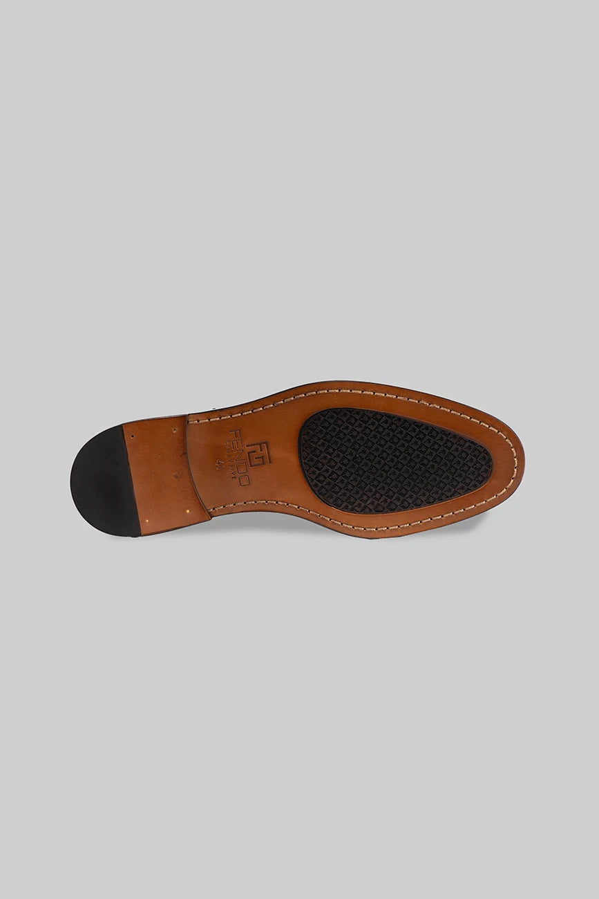 Brauner Double-Monk-Strap-Schuh aus Kalbsleder
