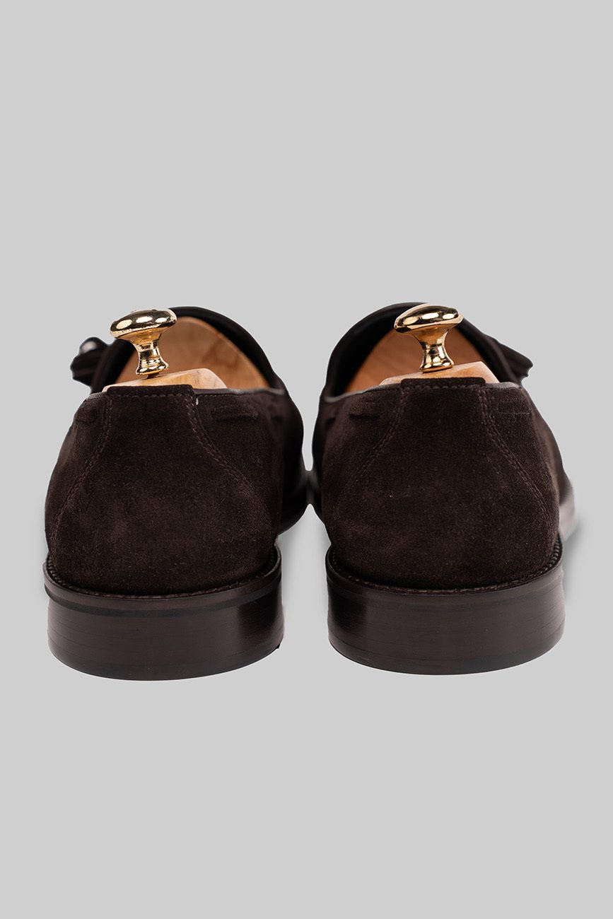 Brauner Tassel-Loafer aus Wildleder