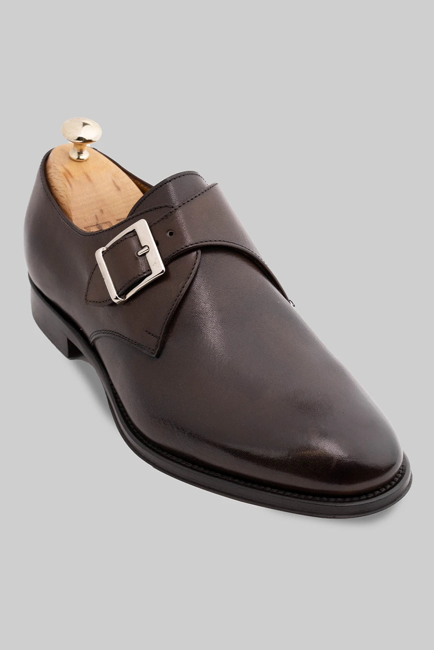 Brauner Single Monk-Schuh aus Kalbsleder
