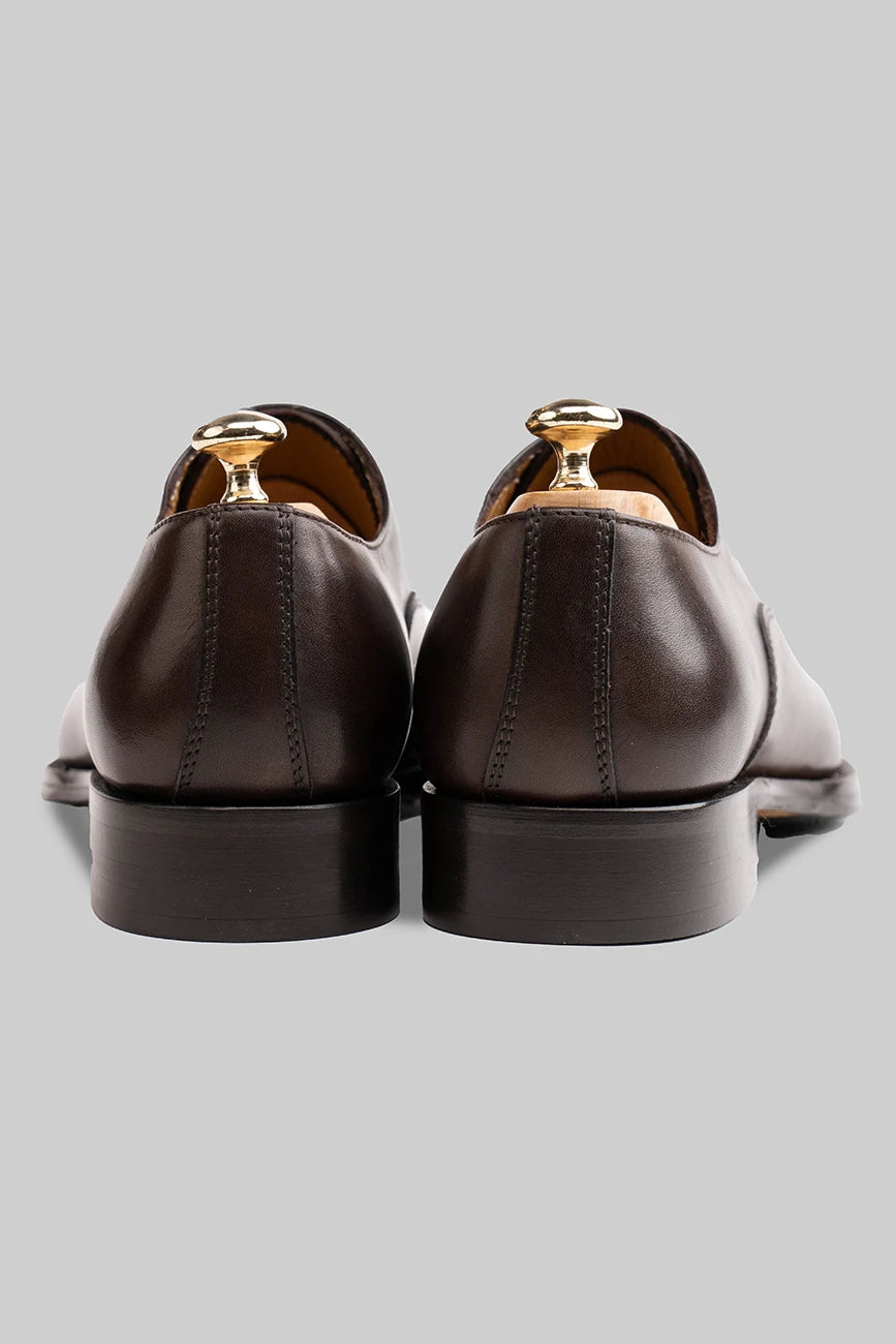 Brauner Oxford Cap-Toe-Schuh aus Kalbsleder