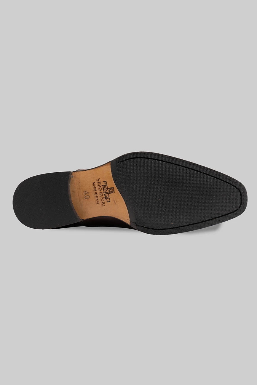 Brauner Oxford Cap-Toe-Schuh aus Kalbsleder