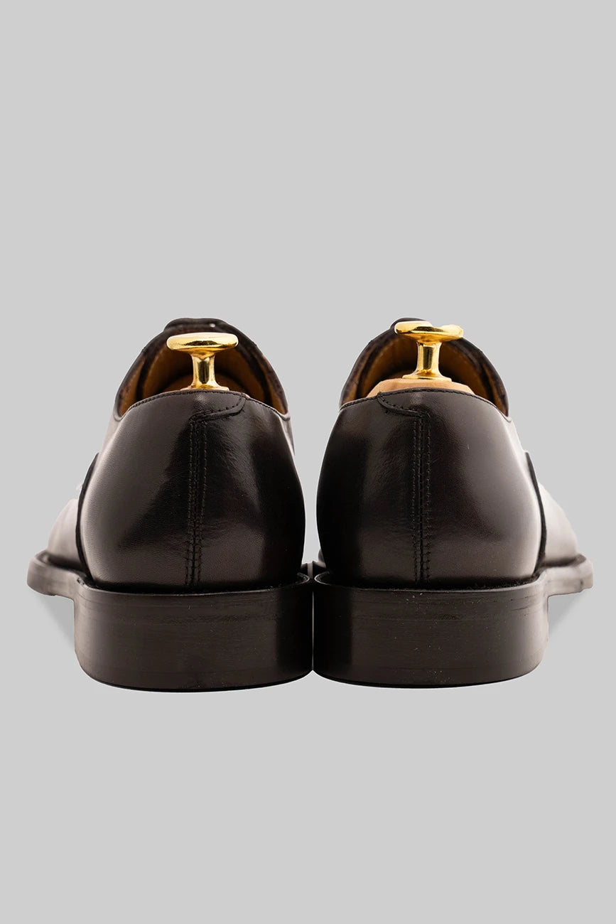 Dunkelbrauner Oxford Cap-Toe-Schuh aus Kalbsleder
