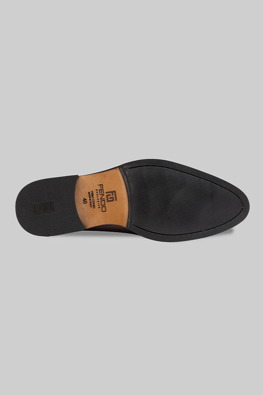 Brauner Oxford Cap-Toe-Schuh aus Kalbsleder