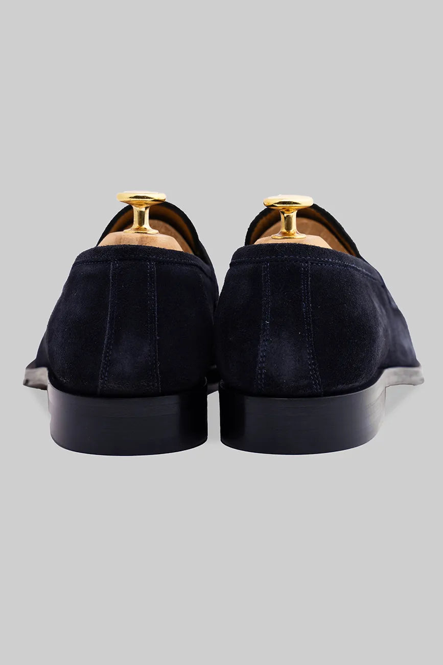 Penny Loafer aus marineblauem Wildleder