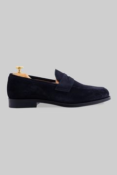 Penny Loafer aus marineblauem Wildleder