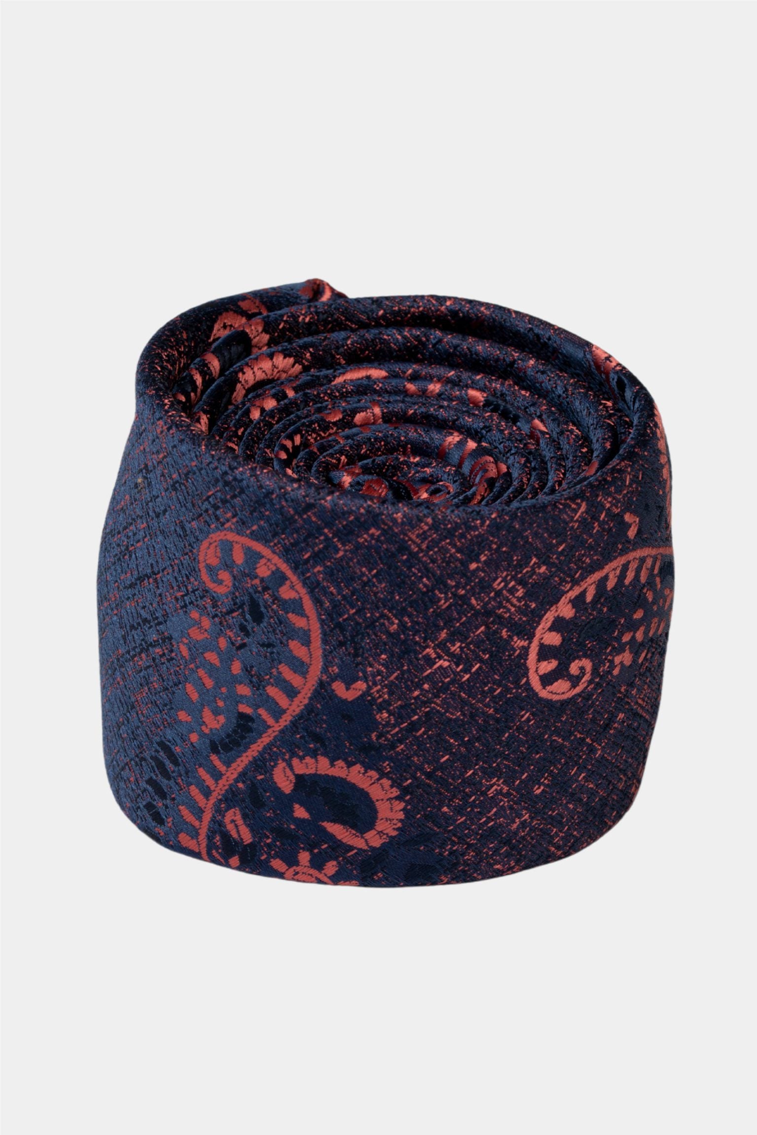Marineblaue Mikrofaser-Krawatte mit Paisley-Muster