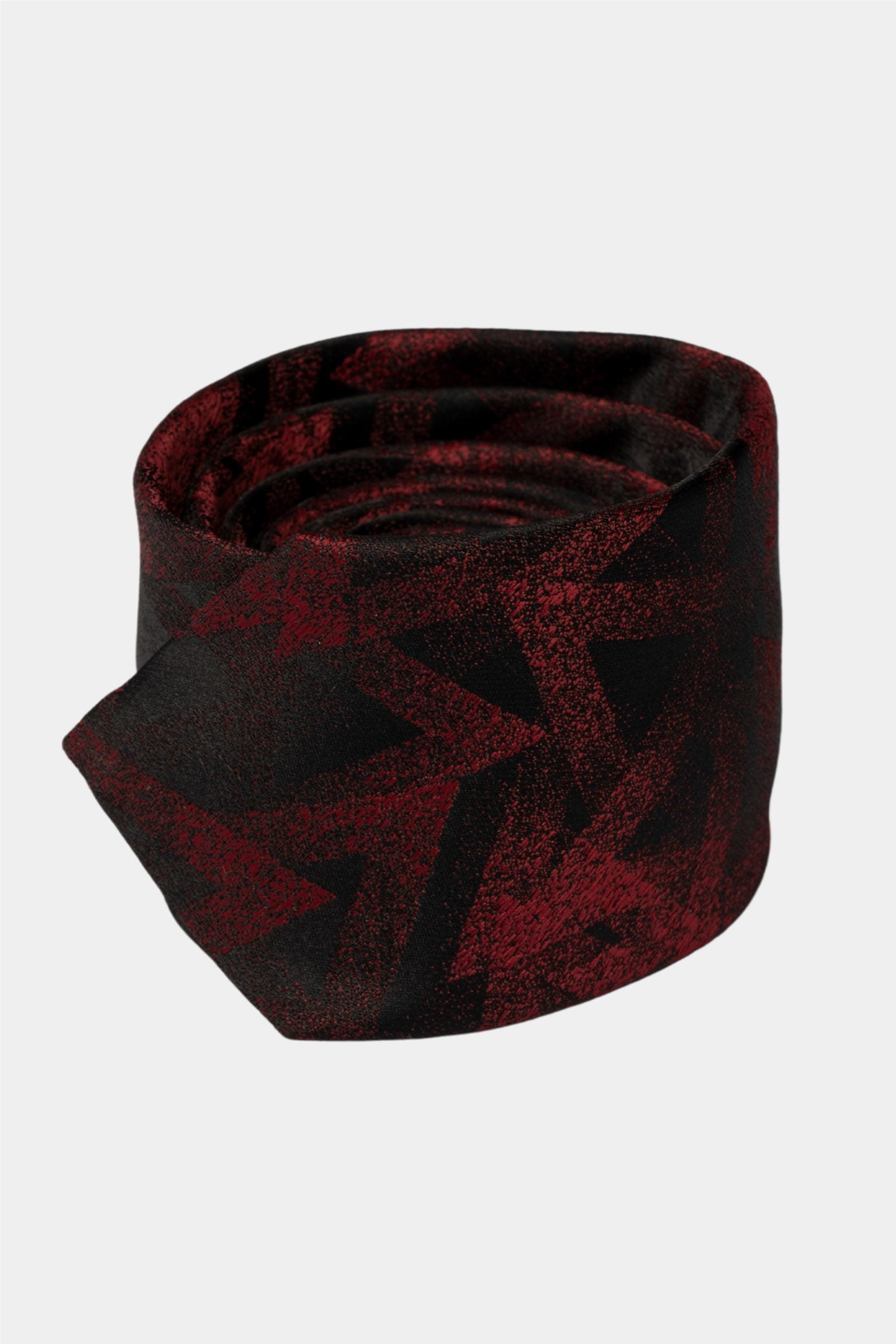 Burgundy microfiber tie with abstract pattern